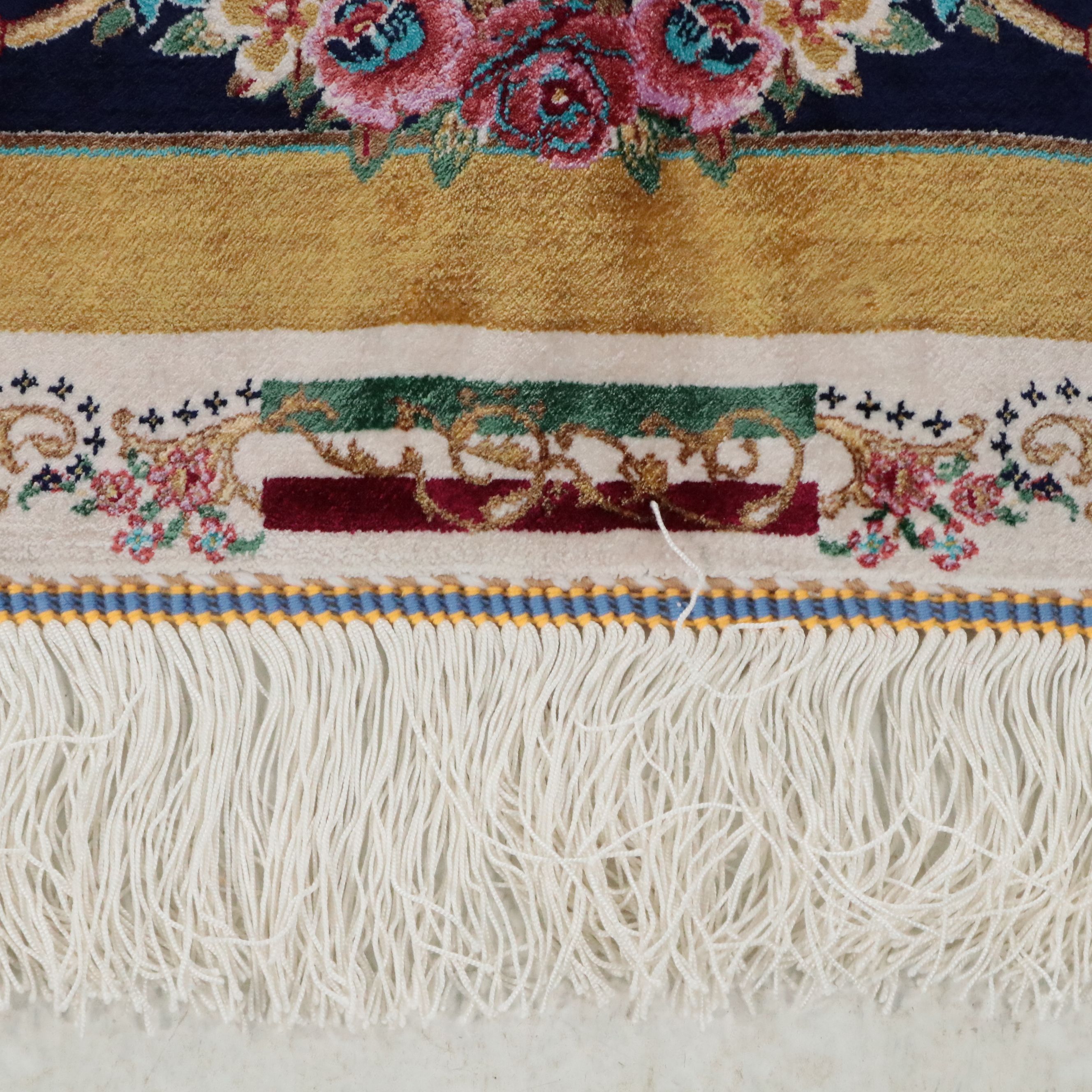 6'6 x 10'5 Machine Made Turkish Tabriz Style Silk Area Rug