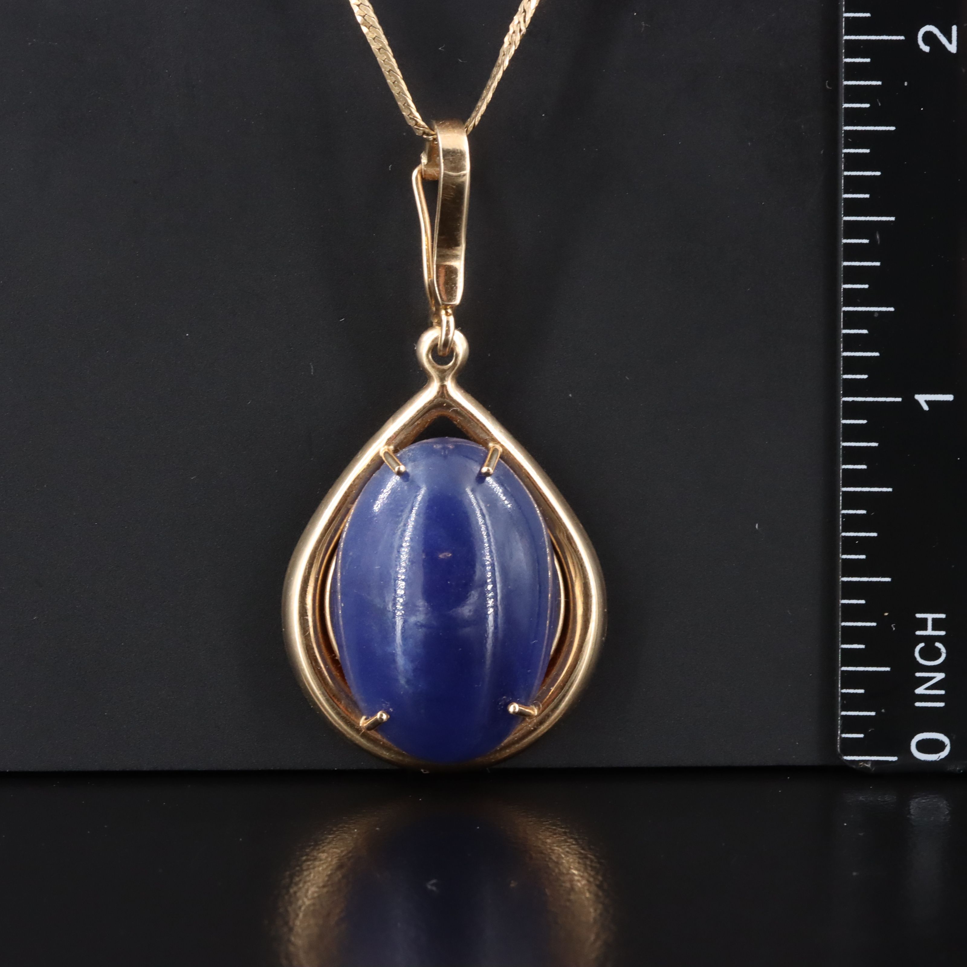 Italian 14K Sodalite Pendant Necklace