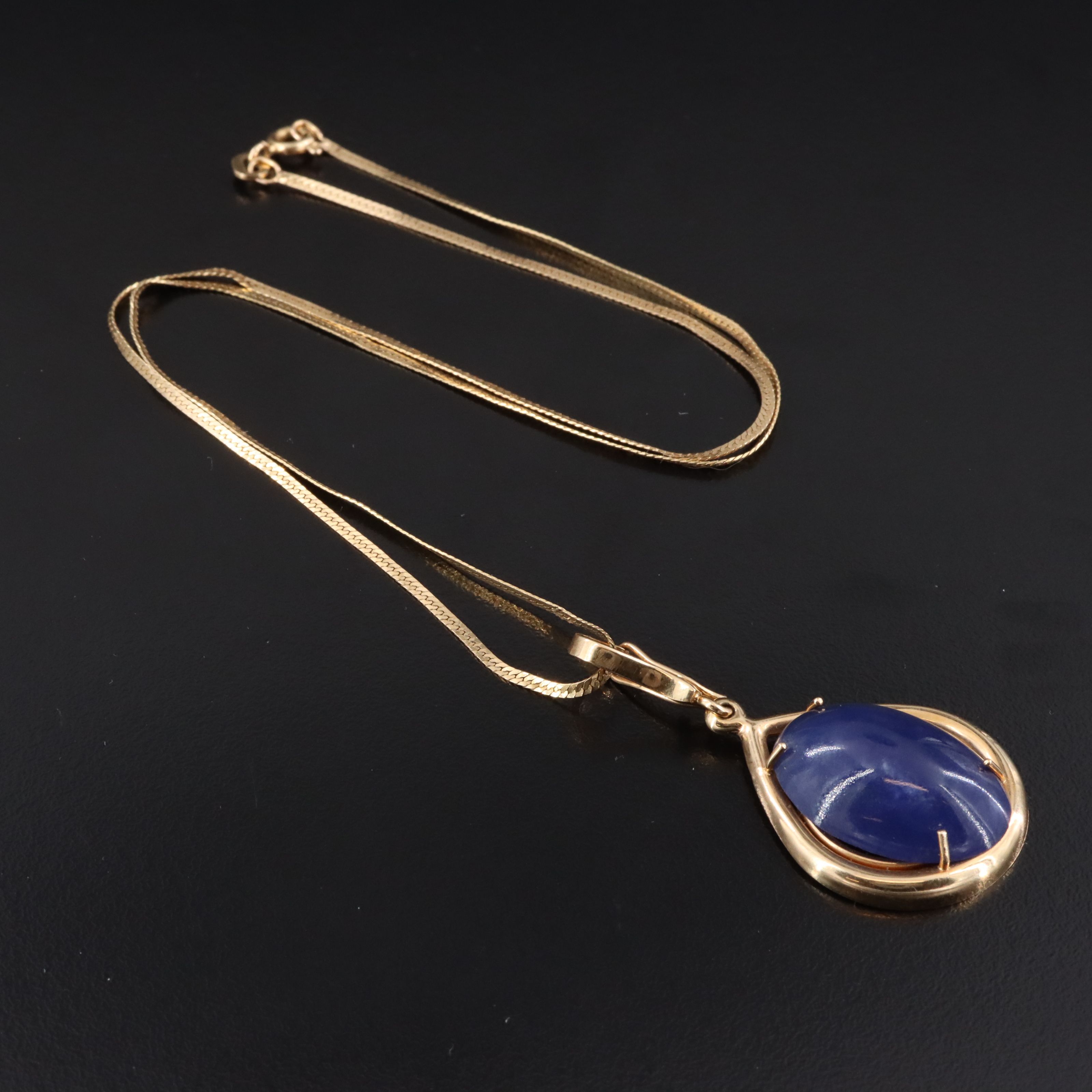 Italian 14K Sodalite Pendant Necklace