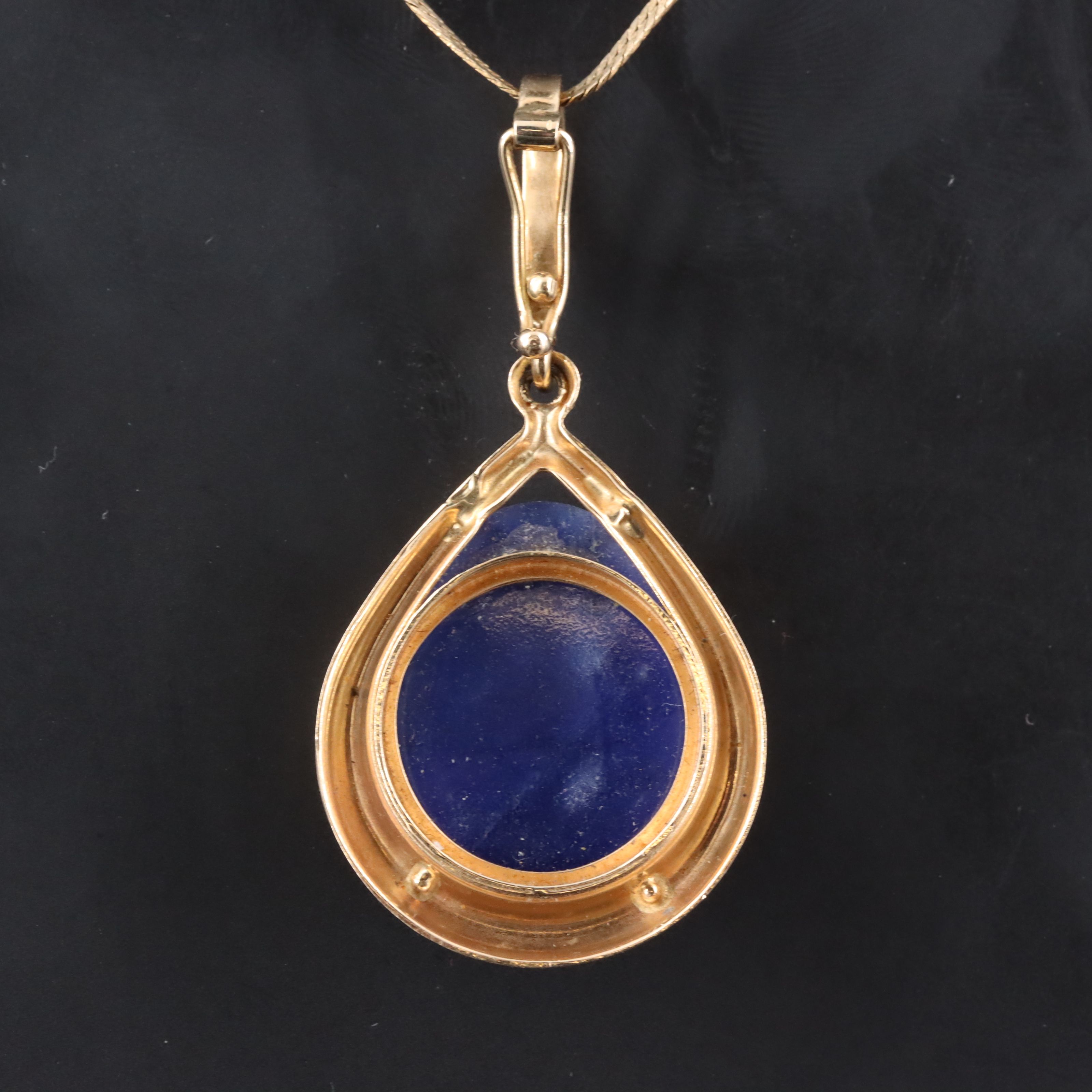 Italian 14K Sodalite Pendant Necklace