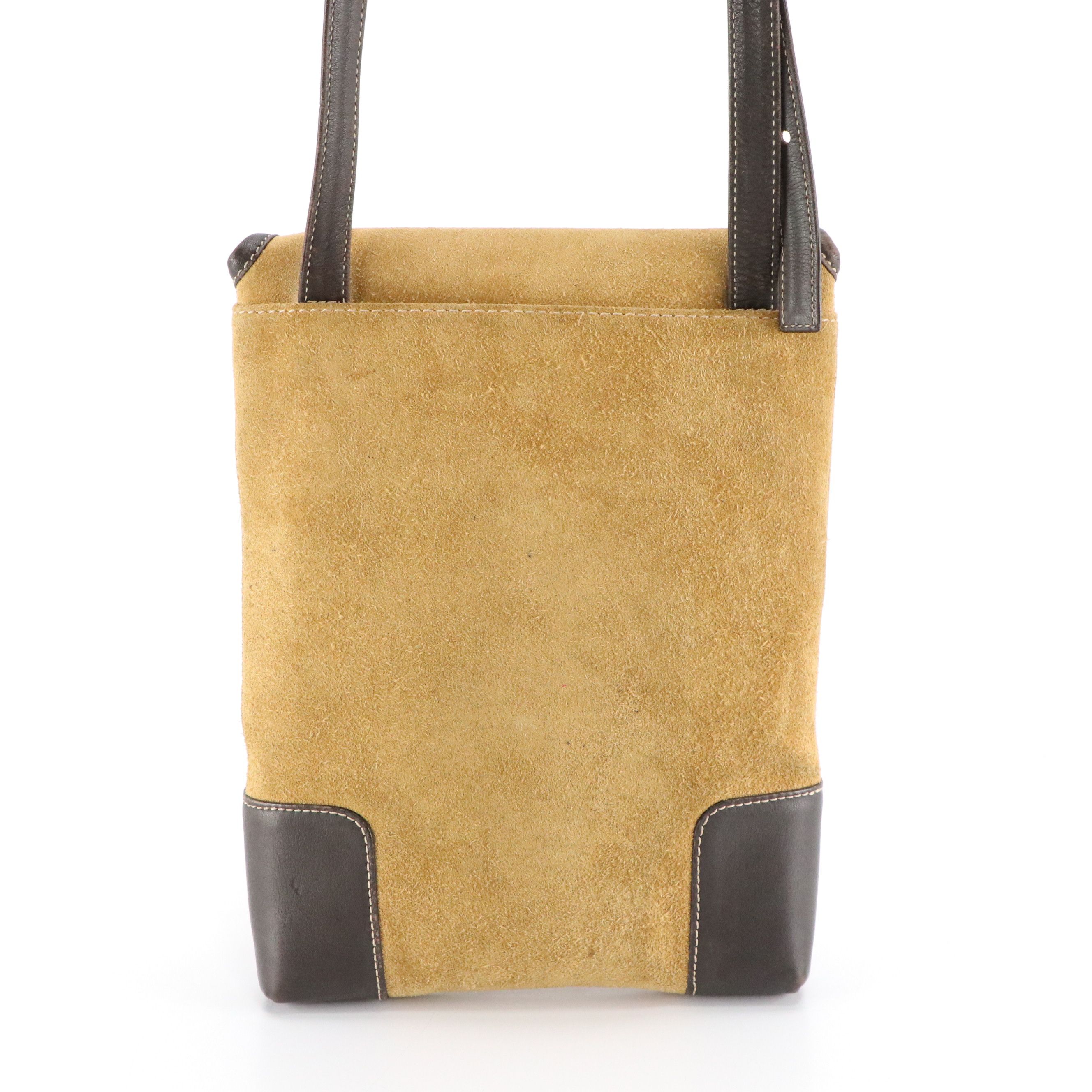 Loewe Anagram Suede and Leather Flap-Front Crossbody Bag