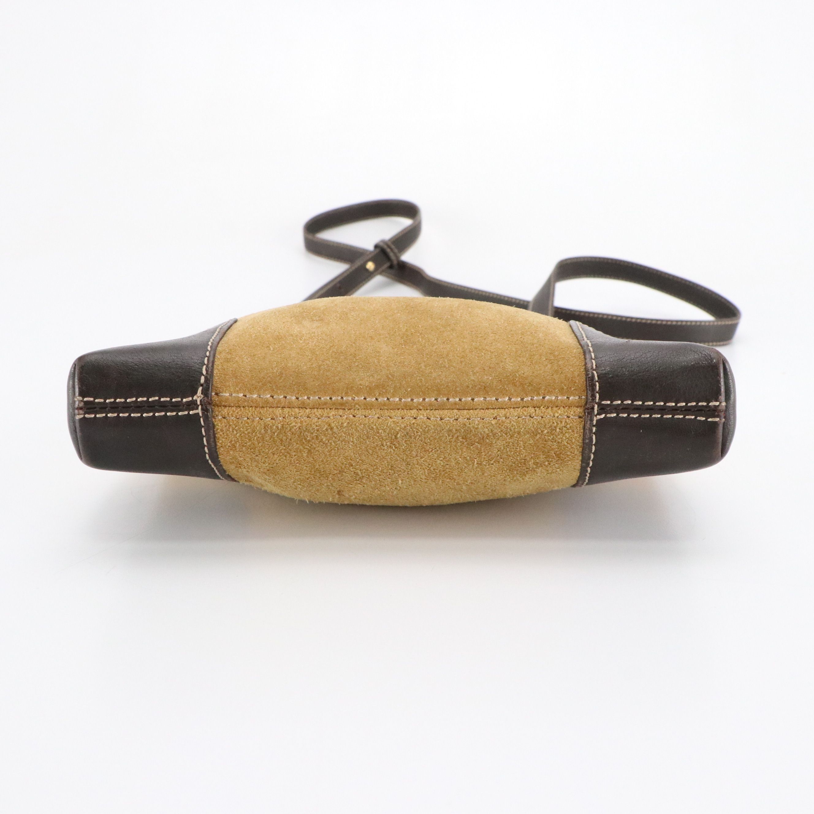 Loewe Anagram Suede and Leather Flap-Front Crossbody Bag