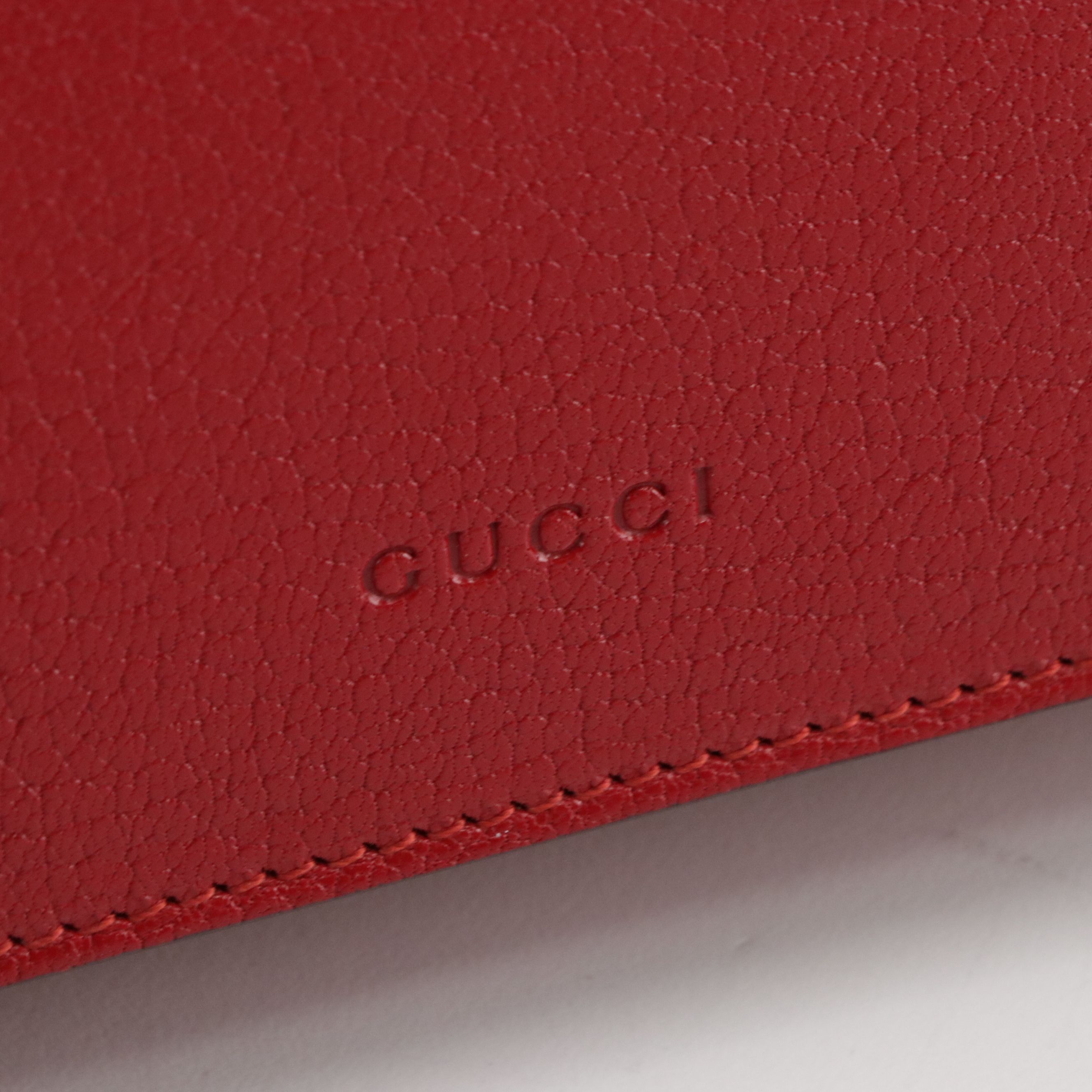 Gucci Top Handle Osiride Shoulder Bag in Red Grained Leather