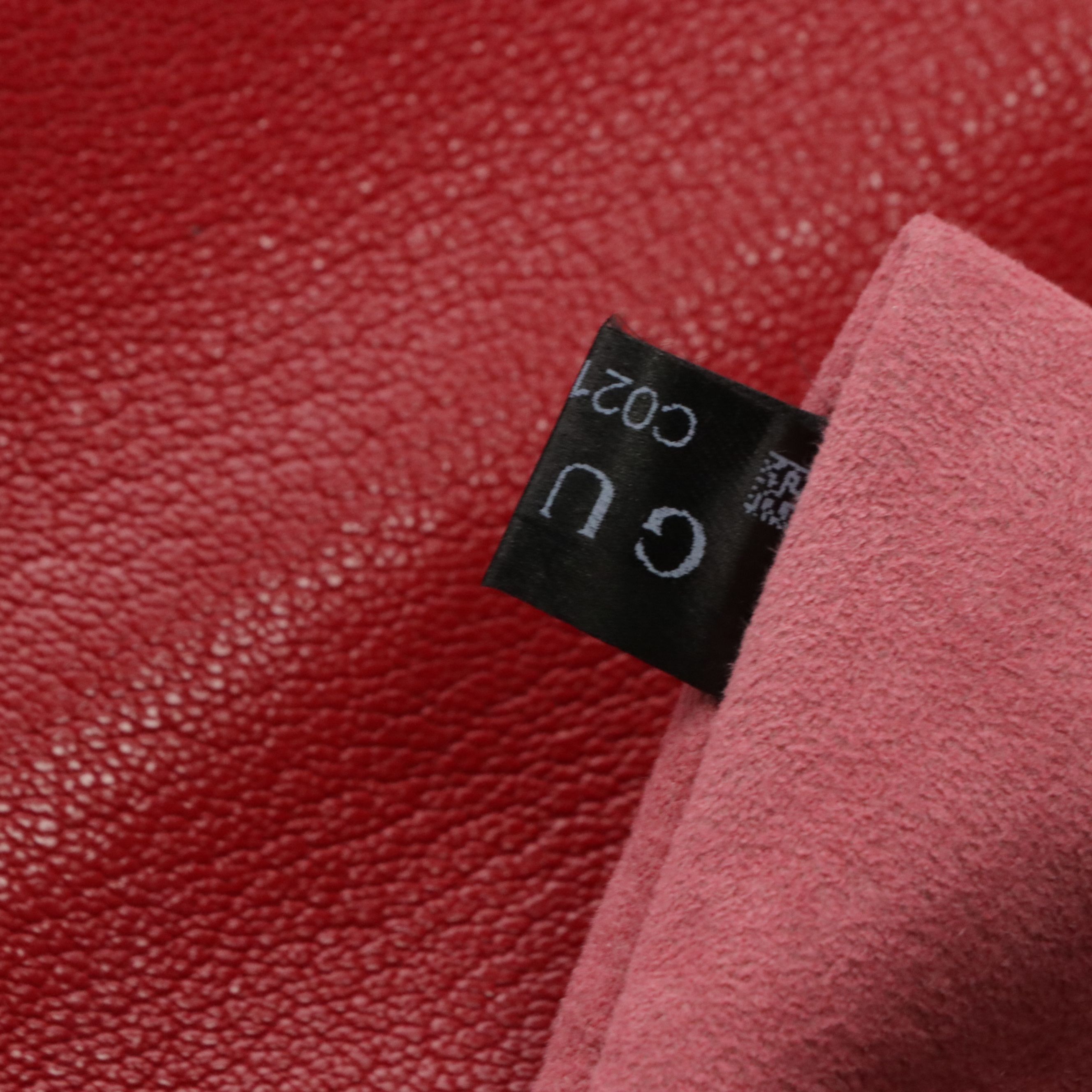 Gucci Top Handle Osiride Shoulder Bag in Red Grained Leather