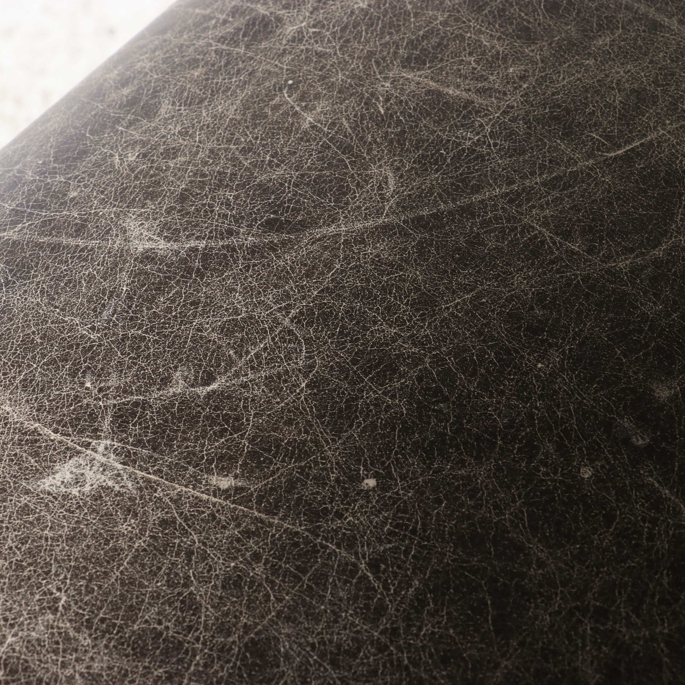 Contemporary Edwardian Style Distressed Leather Cocktail Ottoman on Casters