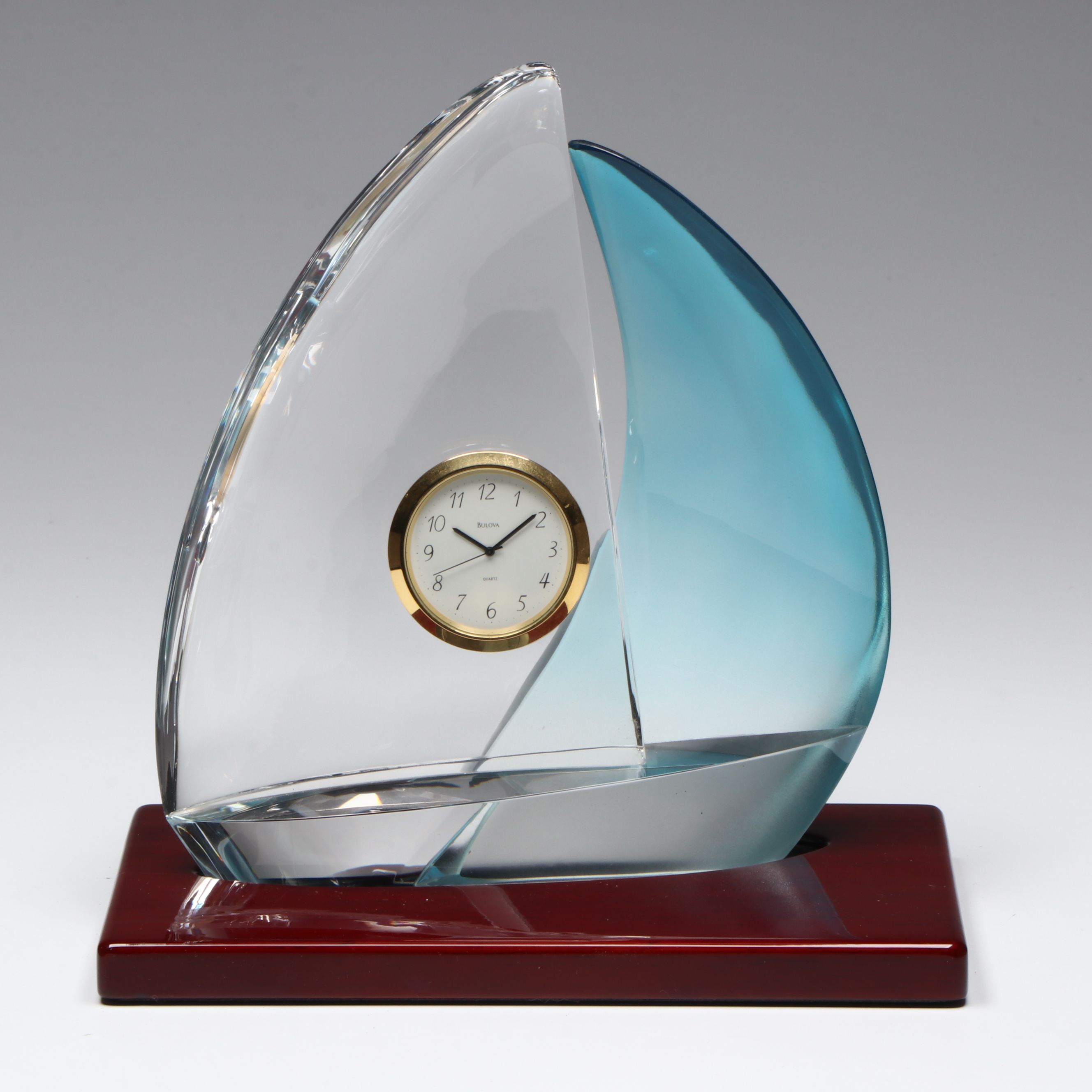 Bulova Crystal Sailboat Desk Clock