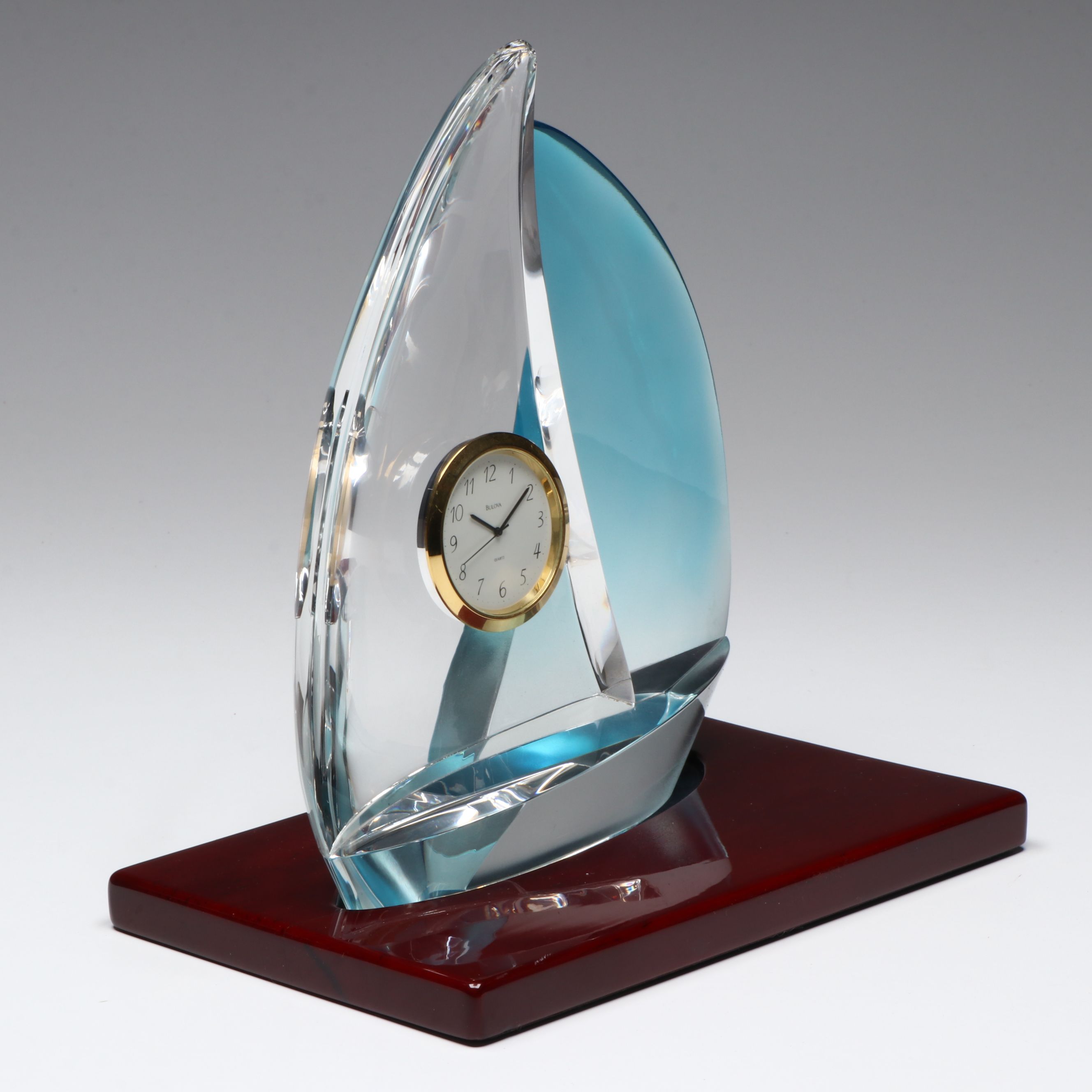 Bulova Crystal Sailboat Desk Clock