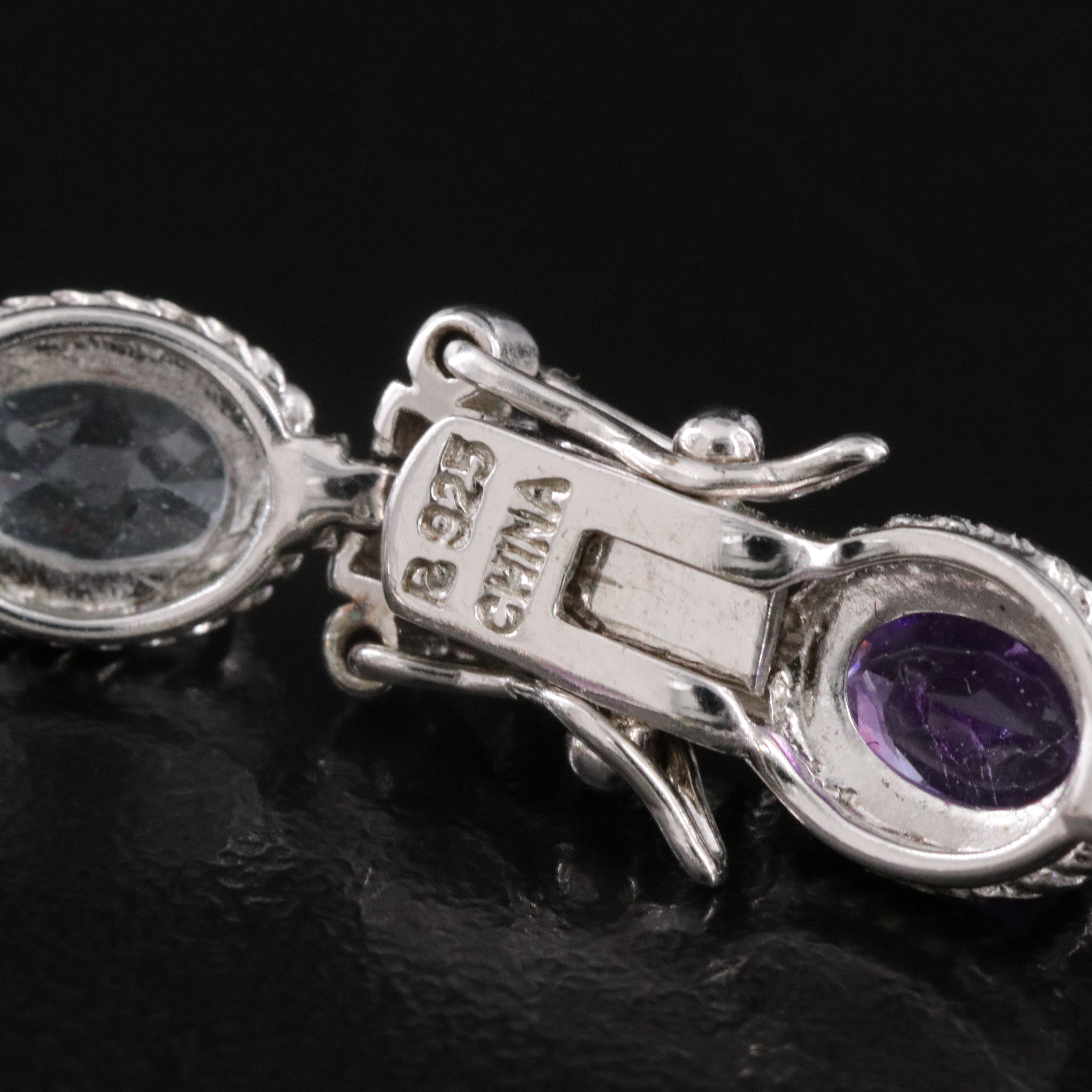 Sterling Bracelet Including Peridot, Amethyst and Garnet