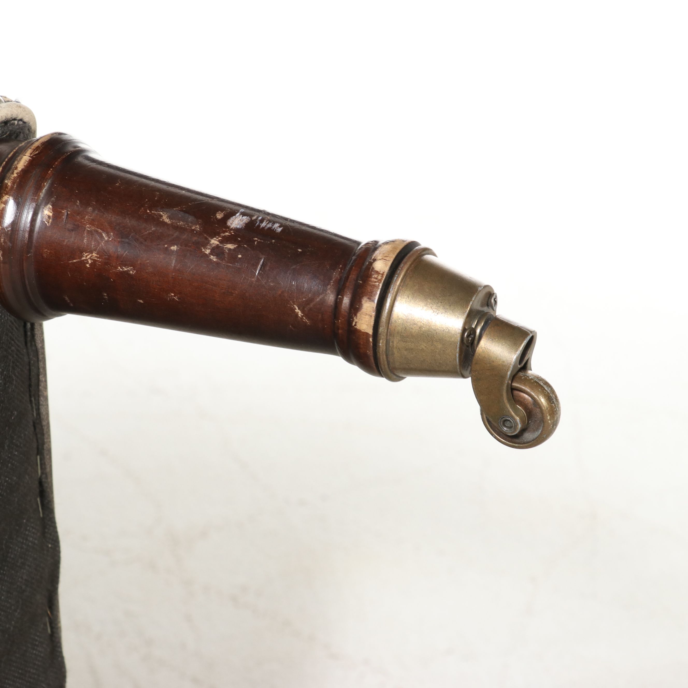 Contemporary Edwardian Style Distressed Leather Cocktail Ottoman on Casters