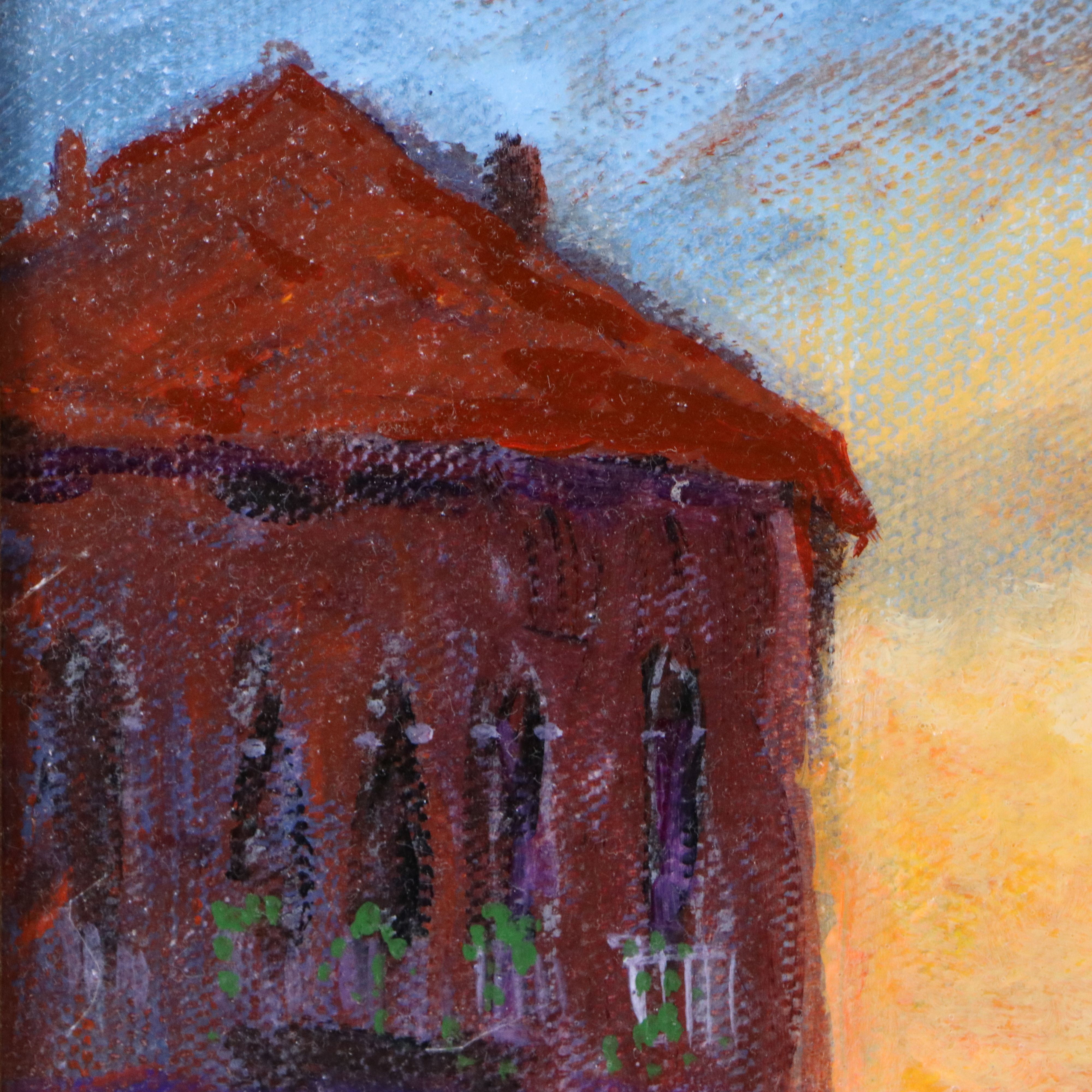 Ellen Diamond Oil Painting of Venetian Sunset, Late 20th Century