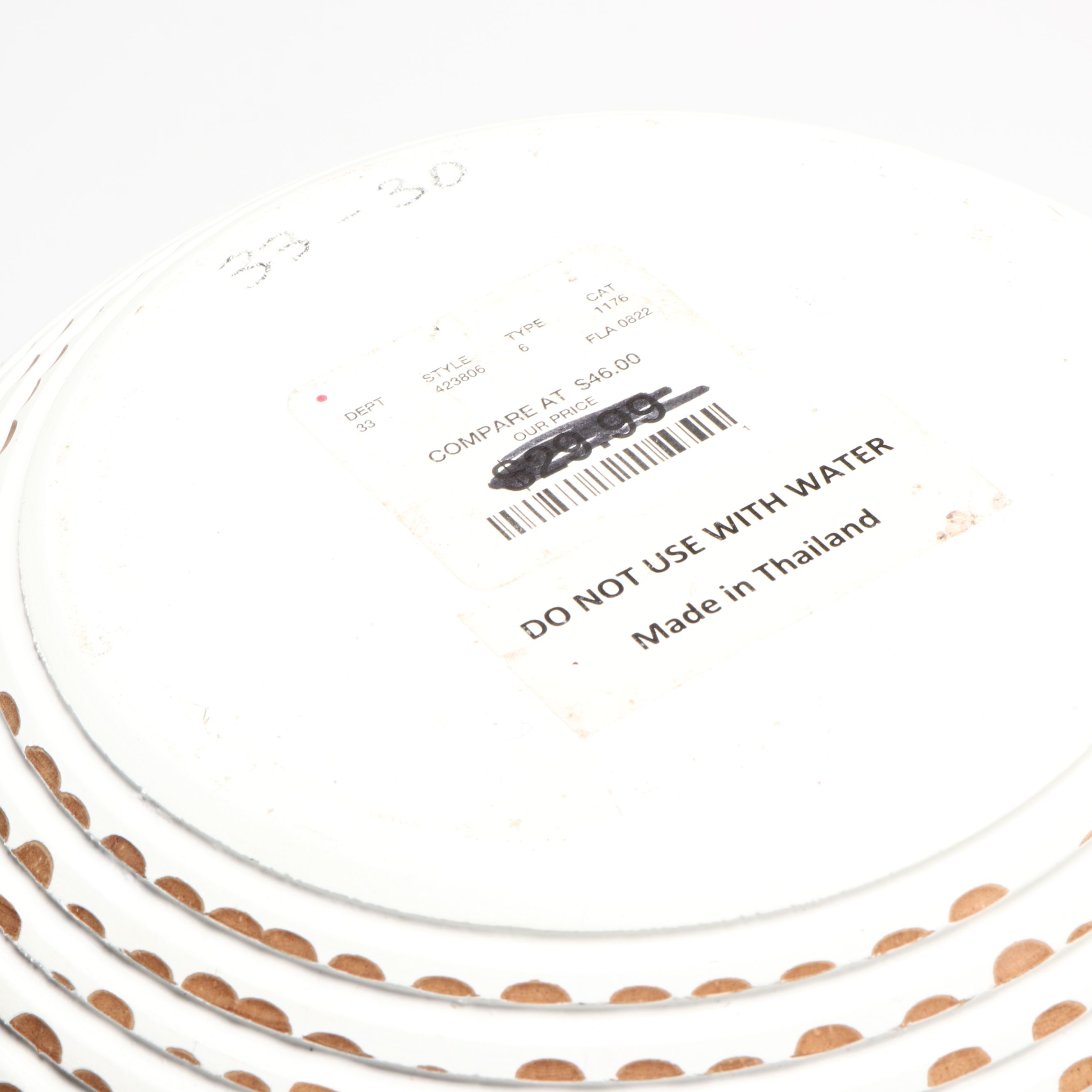 Incised Wood and Ceramic Vases with Tray and Turned Wood Candle Holders