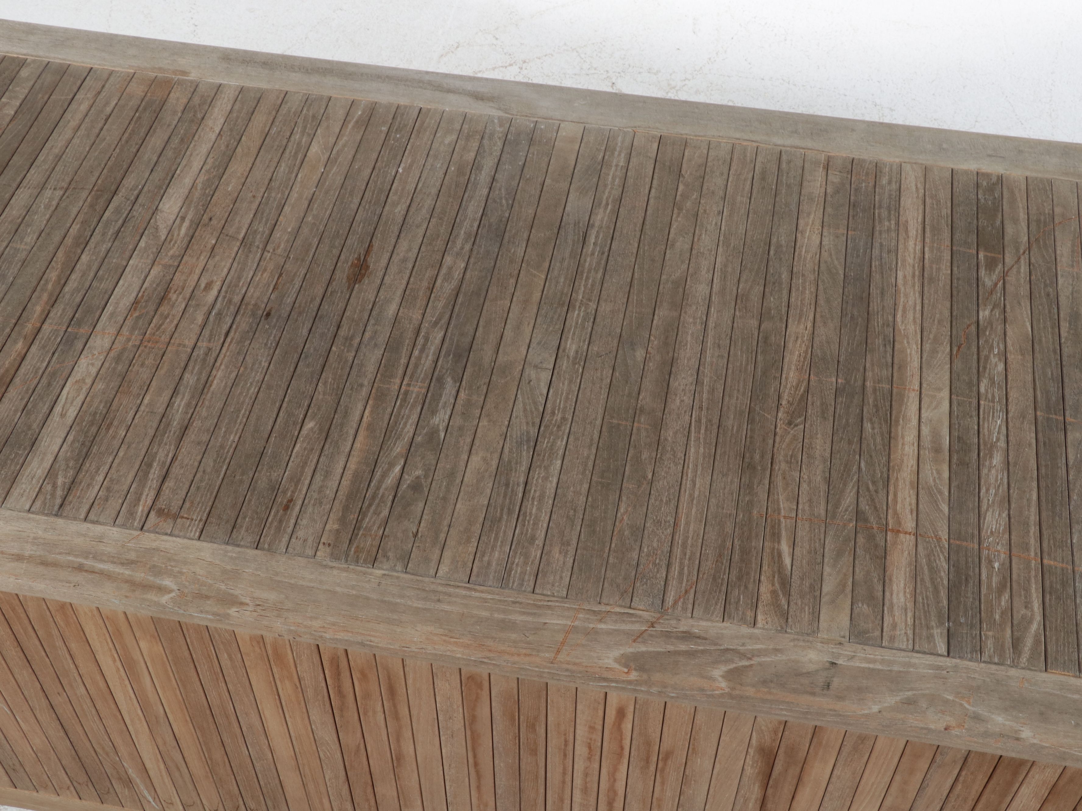Contemporary Slatted Teak Storage Chest
