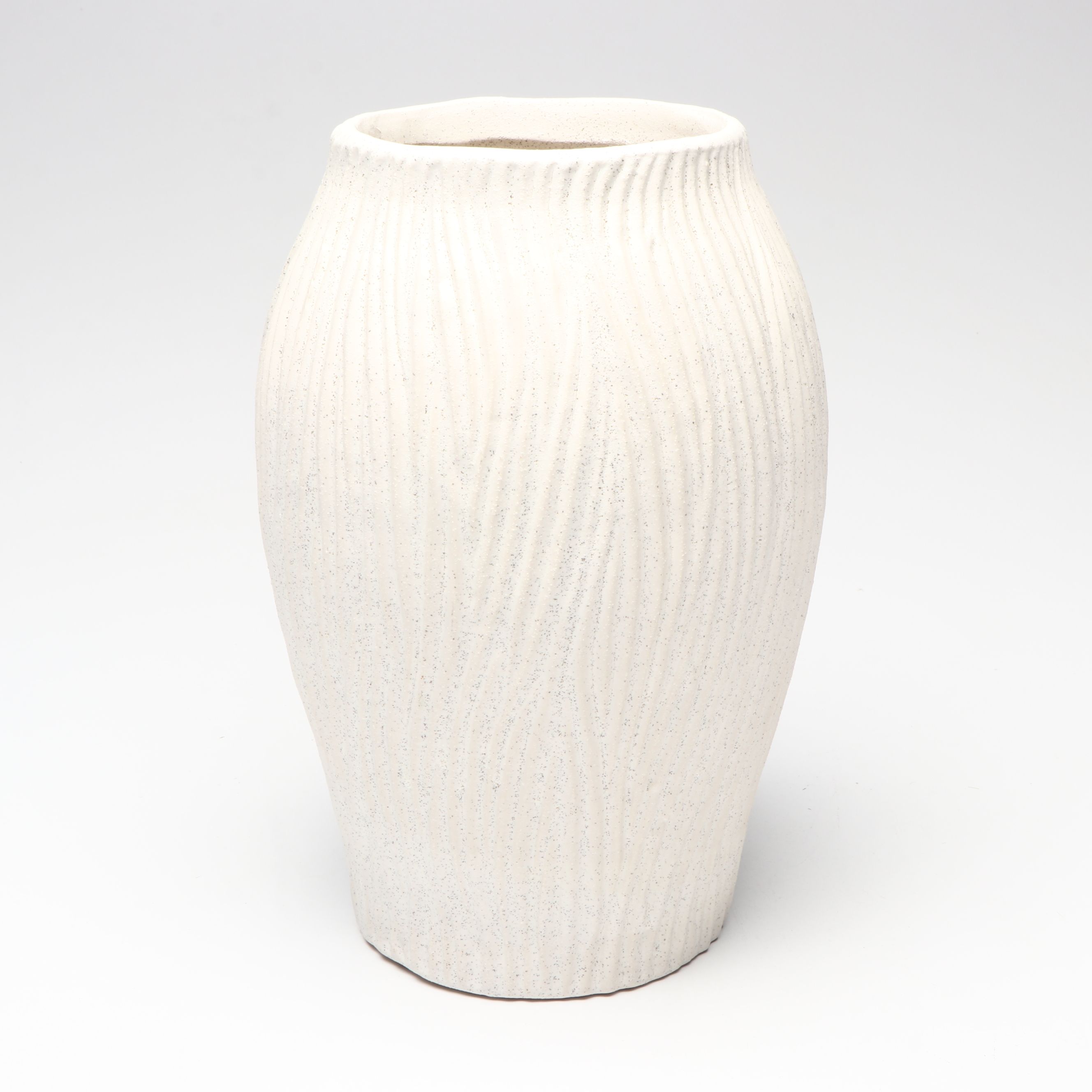 Incised Wood and Ceramic Vases with Tray and Turned Wood Candle Holders