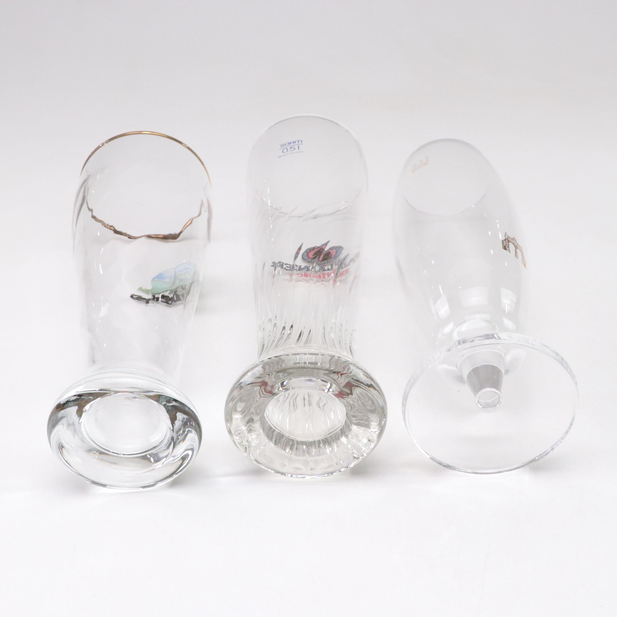 Pilsner Urquell Goblet with Mixing Sticks and Other Beer, Lager, & Ale Glasses