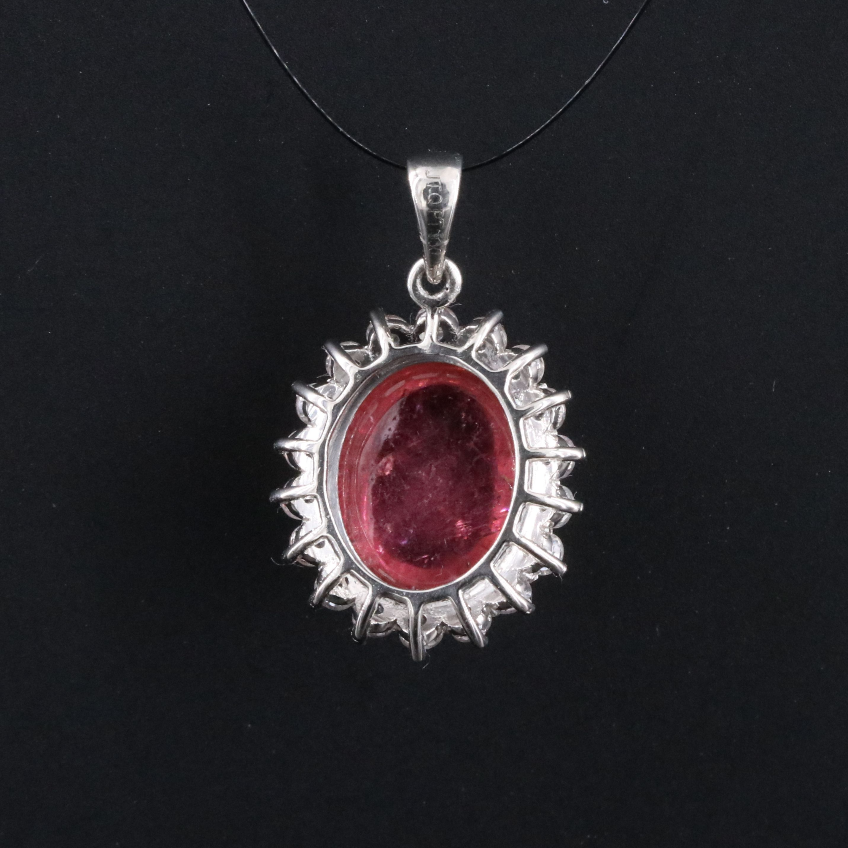 Platinum Tourmaline and White Sapphire Pendant
