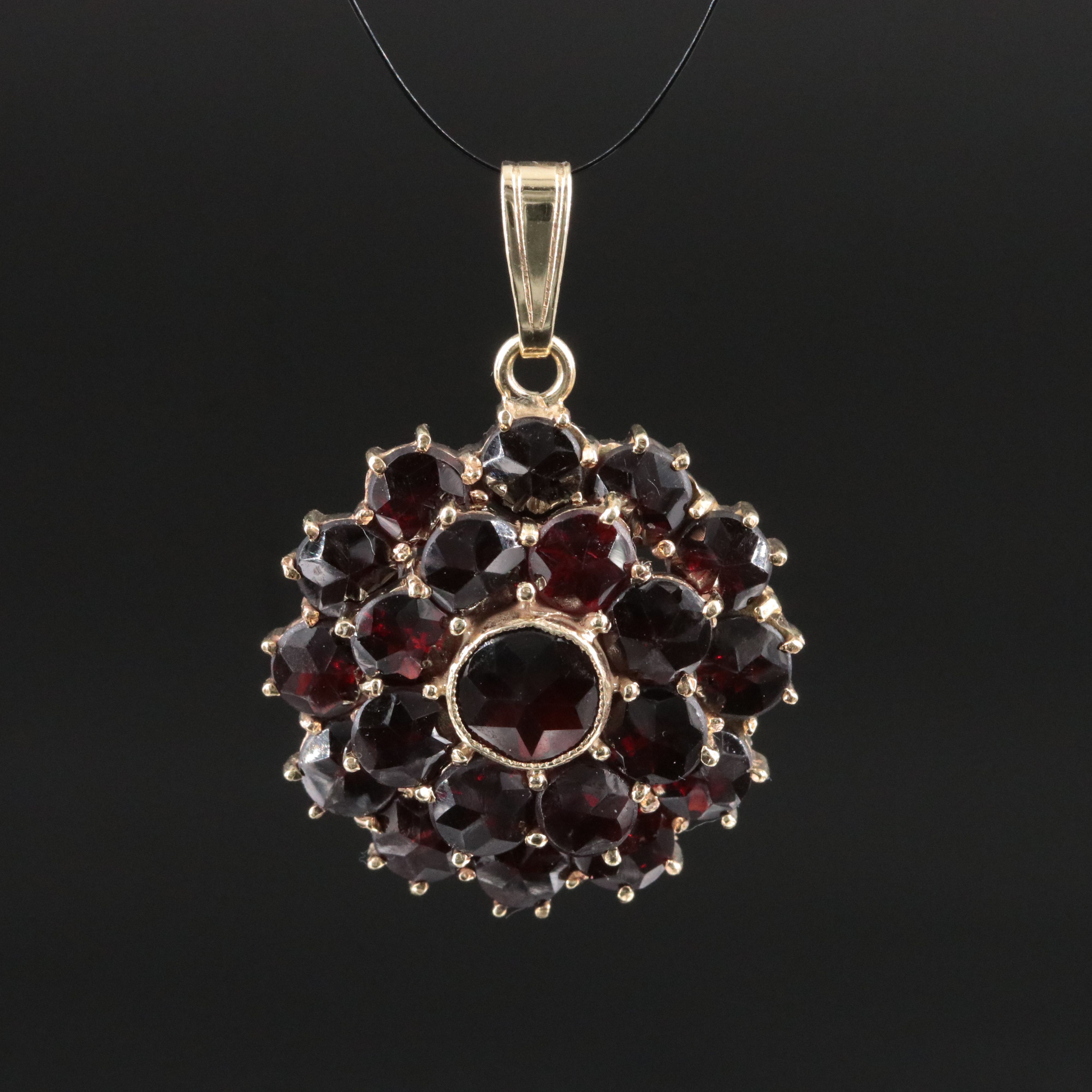 Vintage Bohemian Style Garnet Pendant