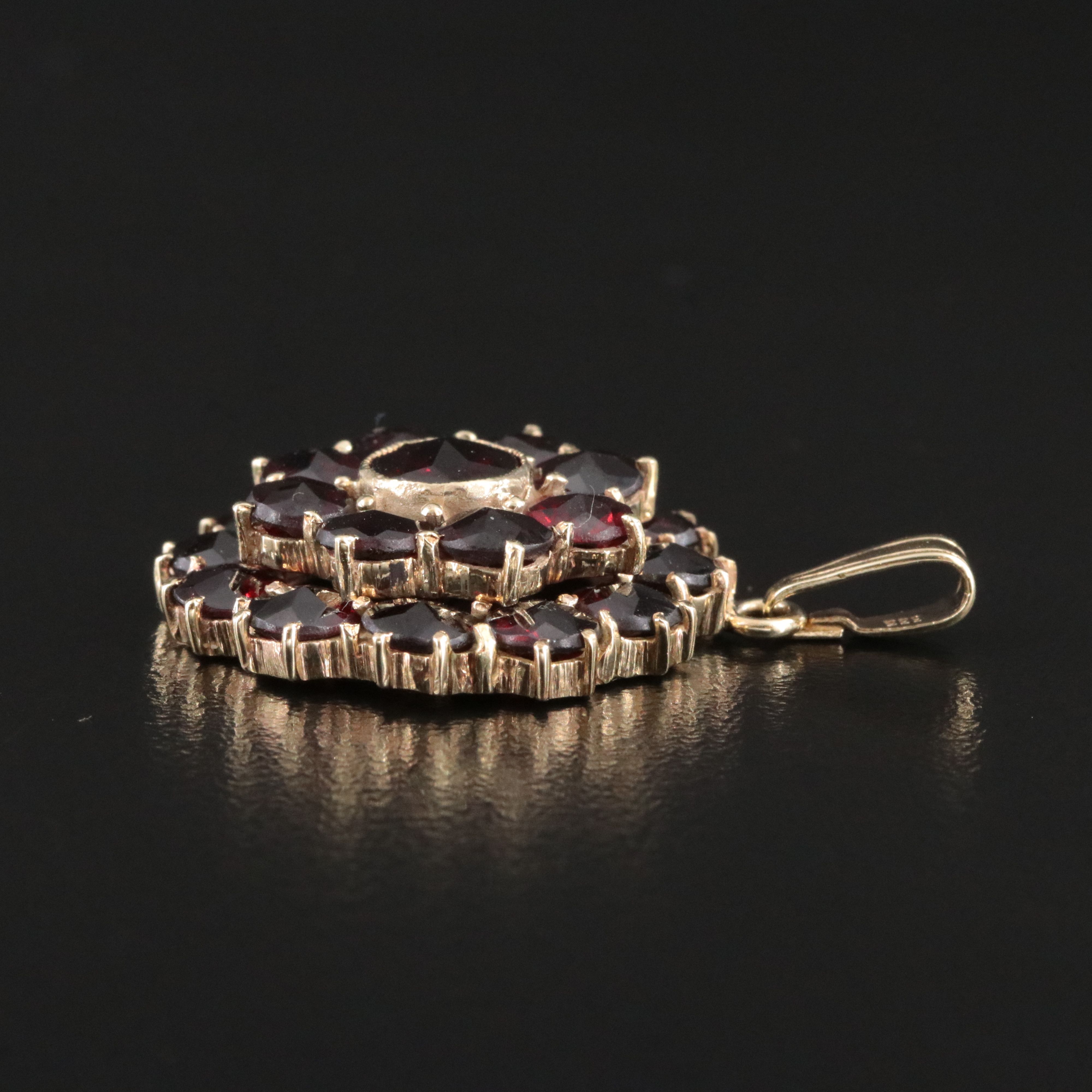 Vintage Bohemian Style Garnet Pendant