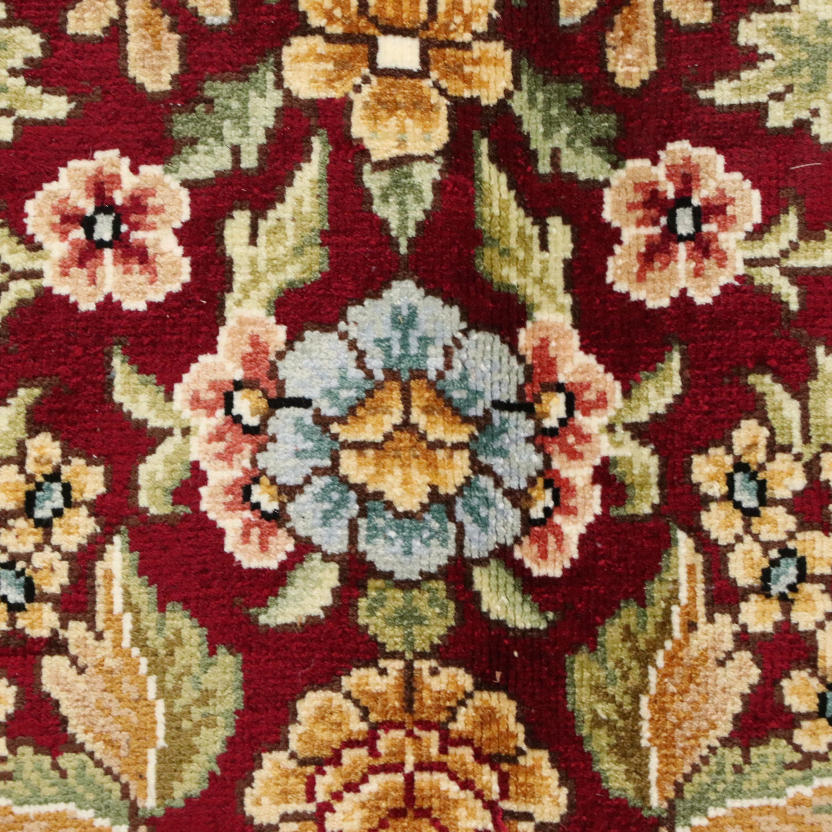 5'1 x 8'5 Hand-Knotted Signed Persian Qom Silk Area Rug