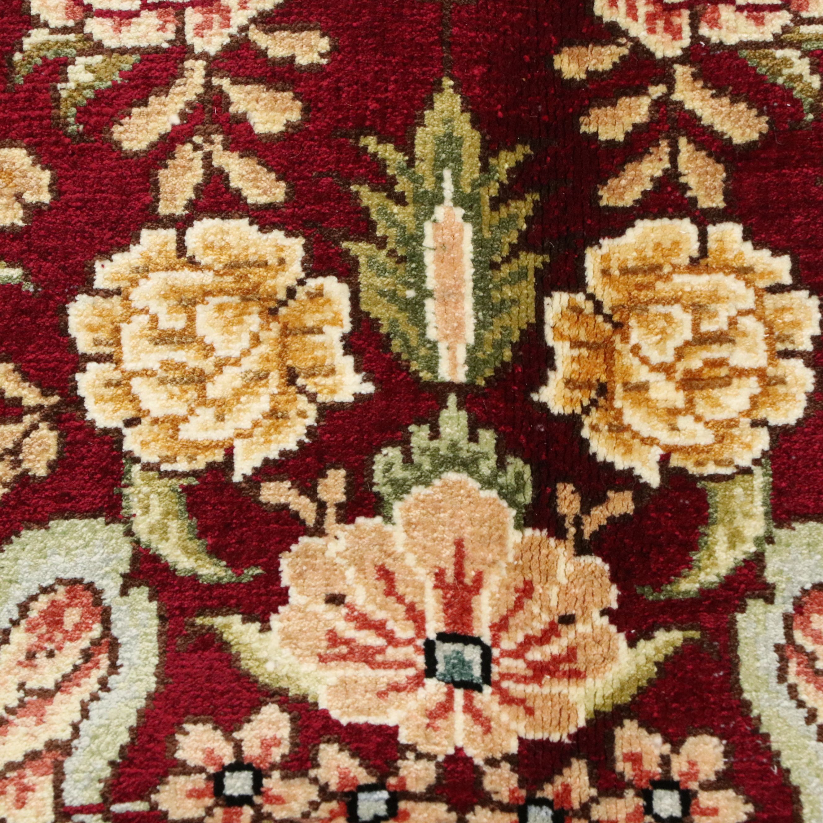 5'1 x 8'5 Hand-Knotted Signed Persian Qom Silk Area Rug