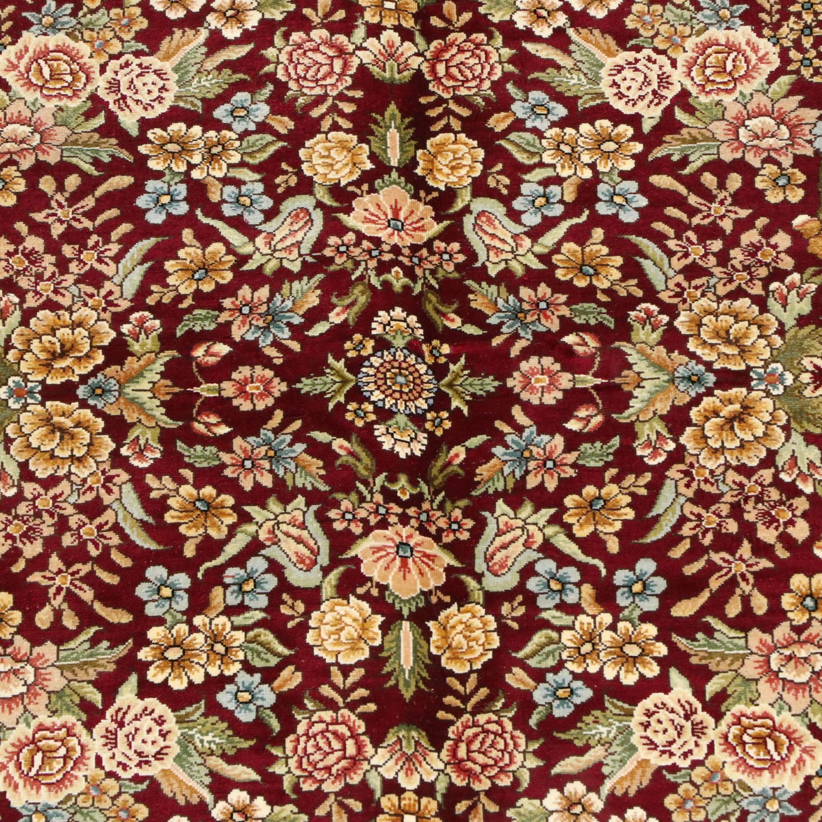 5'1 x 8'5 Hand-Knotted Signed Persian Qom Silk Area Rug