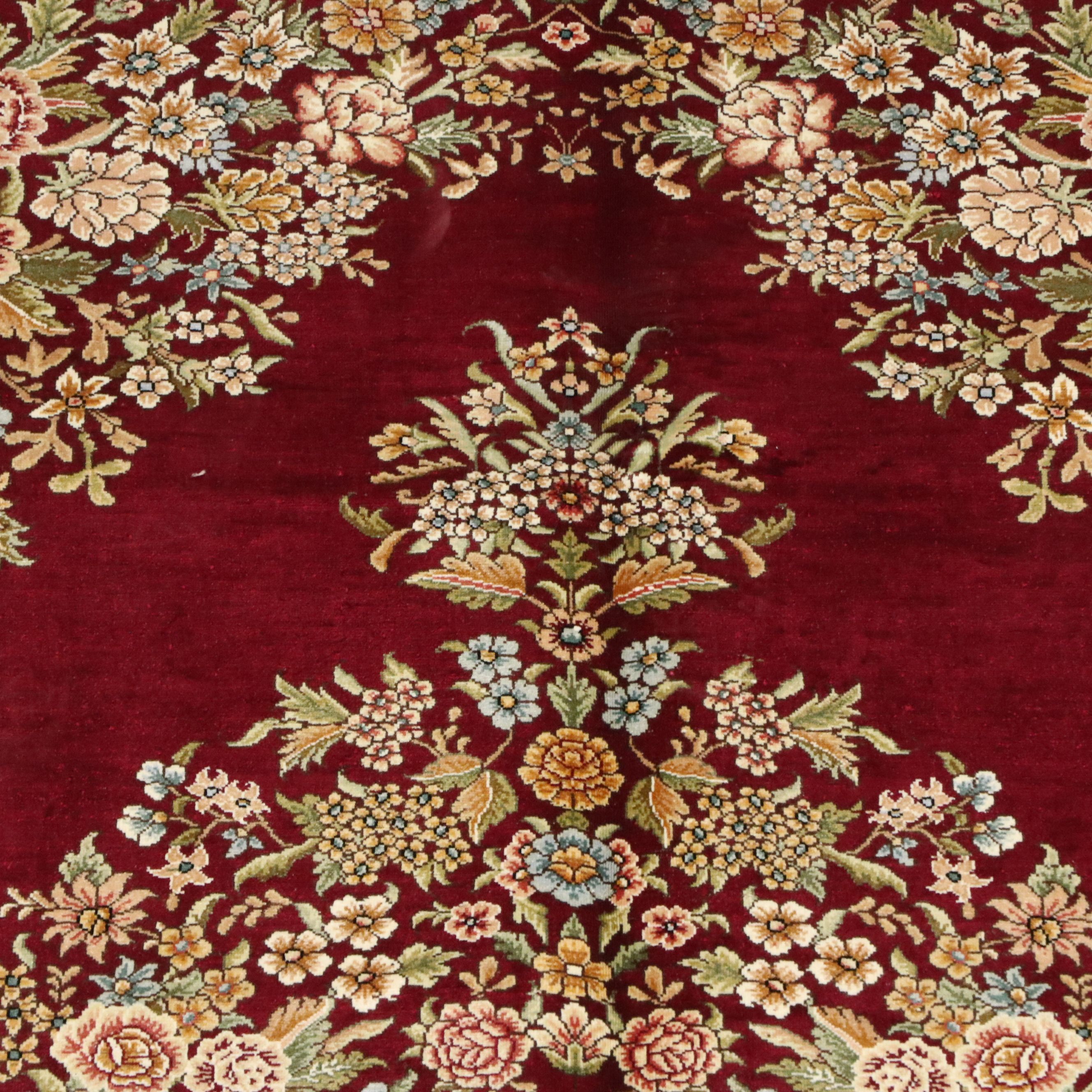 5'1 x 8'5 Hand-Knotted Signed Persian Qom Silk Area Rug