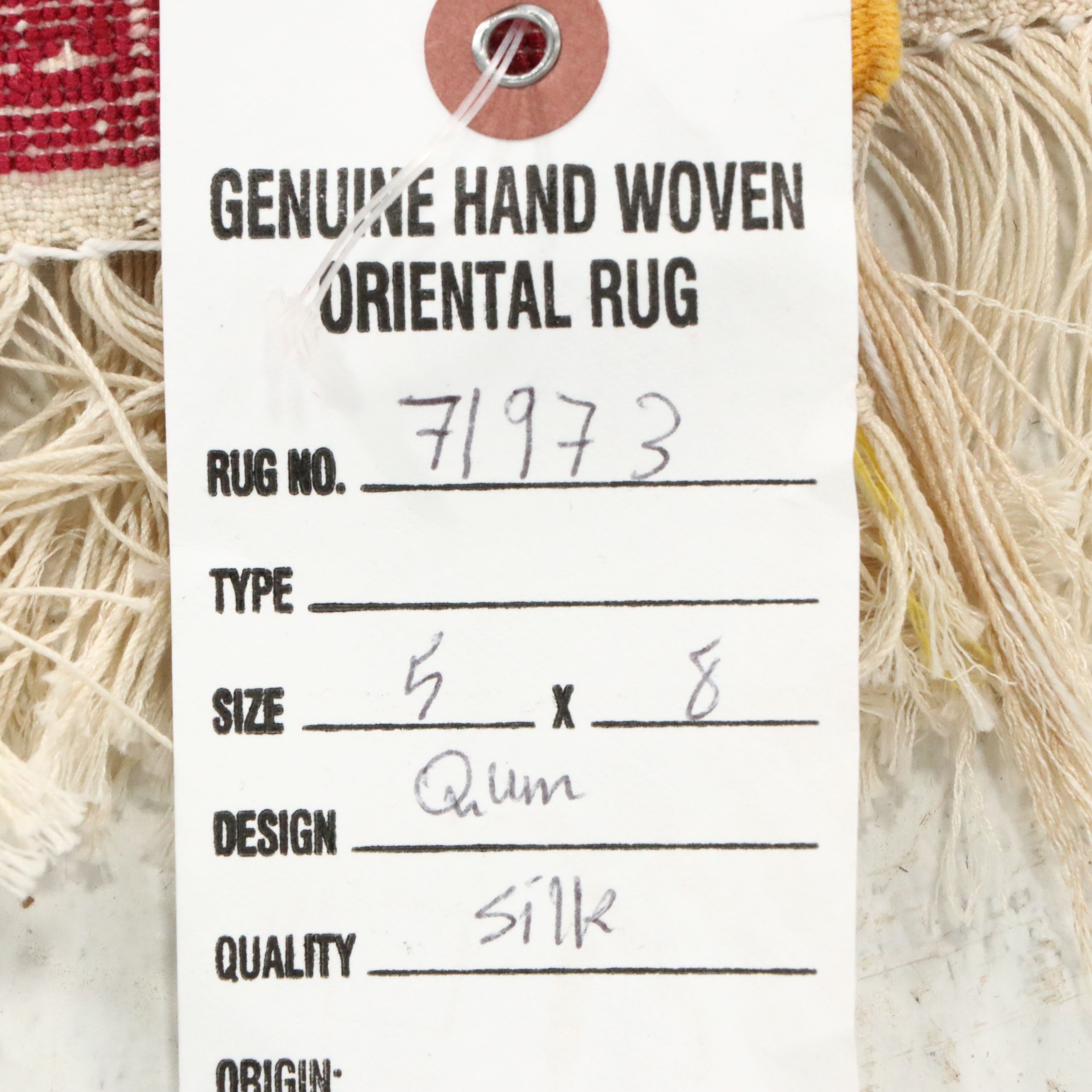 5'1 x 8'5 Hand-Knotted Signed Persian Qom Silk Area Rug