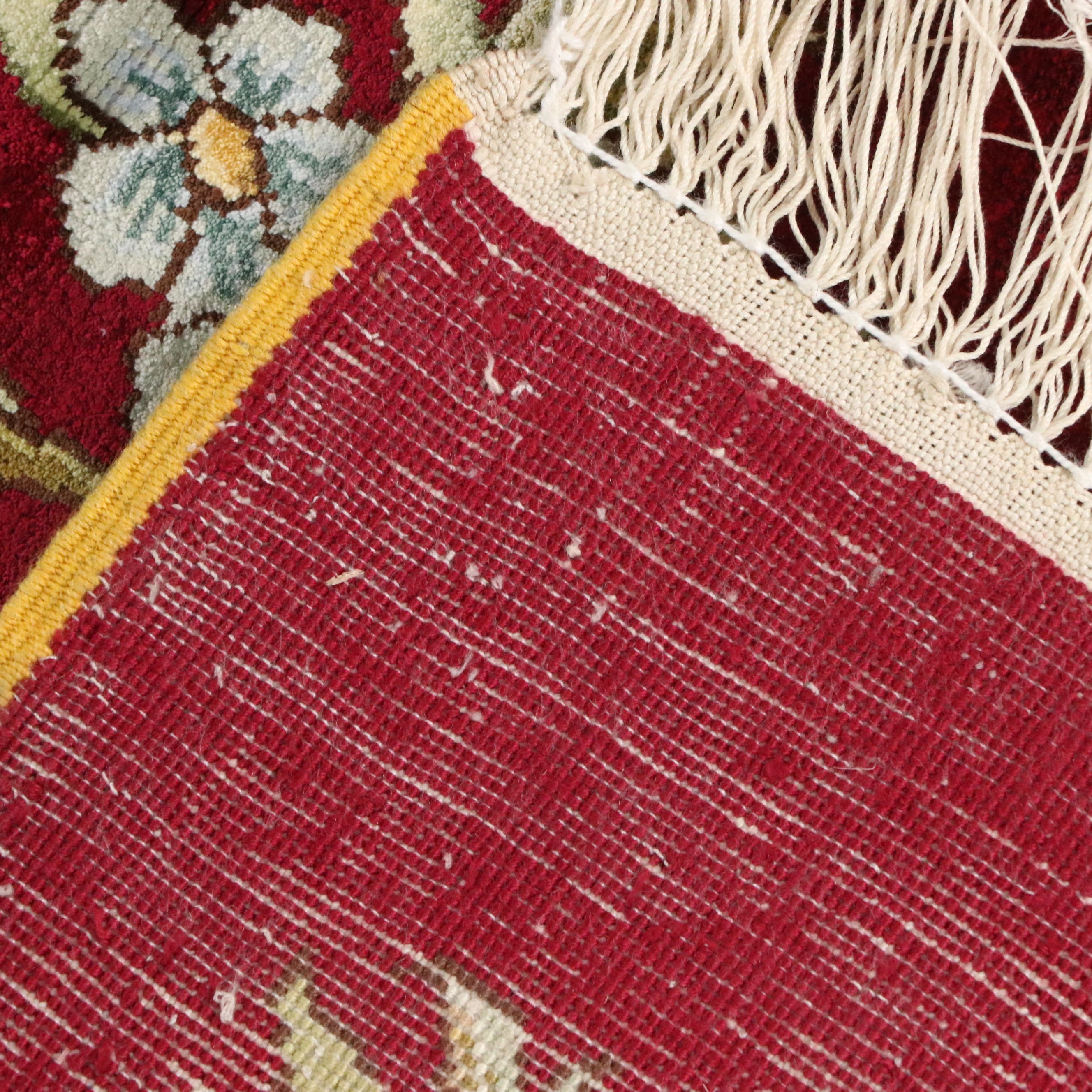 5'1 x 8'5 Hand-Knotted Signed Persian Qom Silk Area Rug