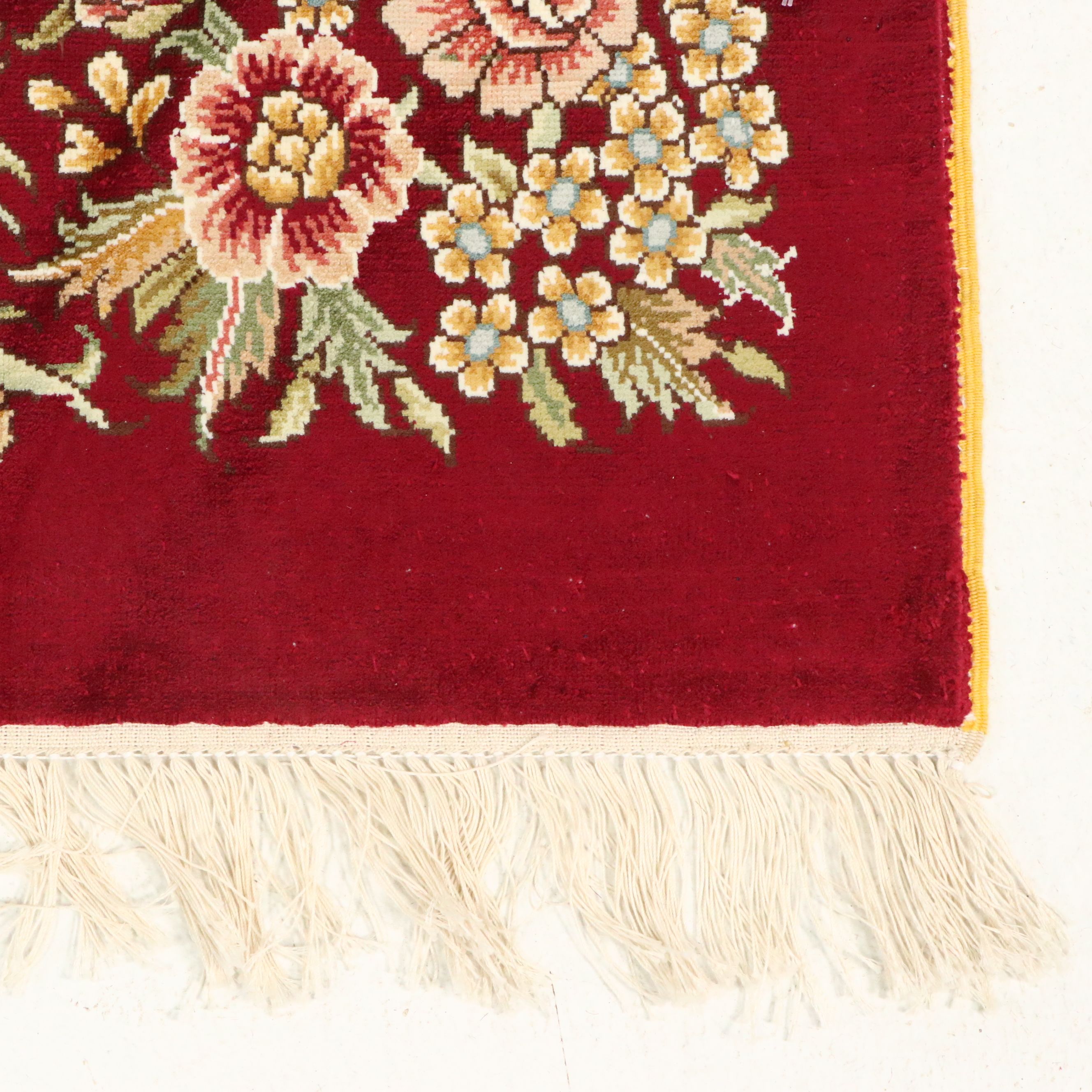 5'1 x 8'5 Hand-Knotted Signed Persian Qom Silk Area Rug