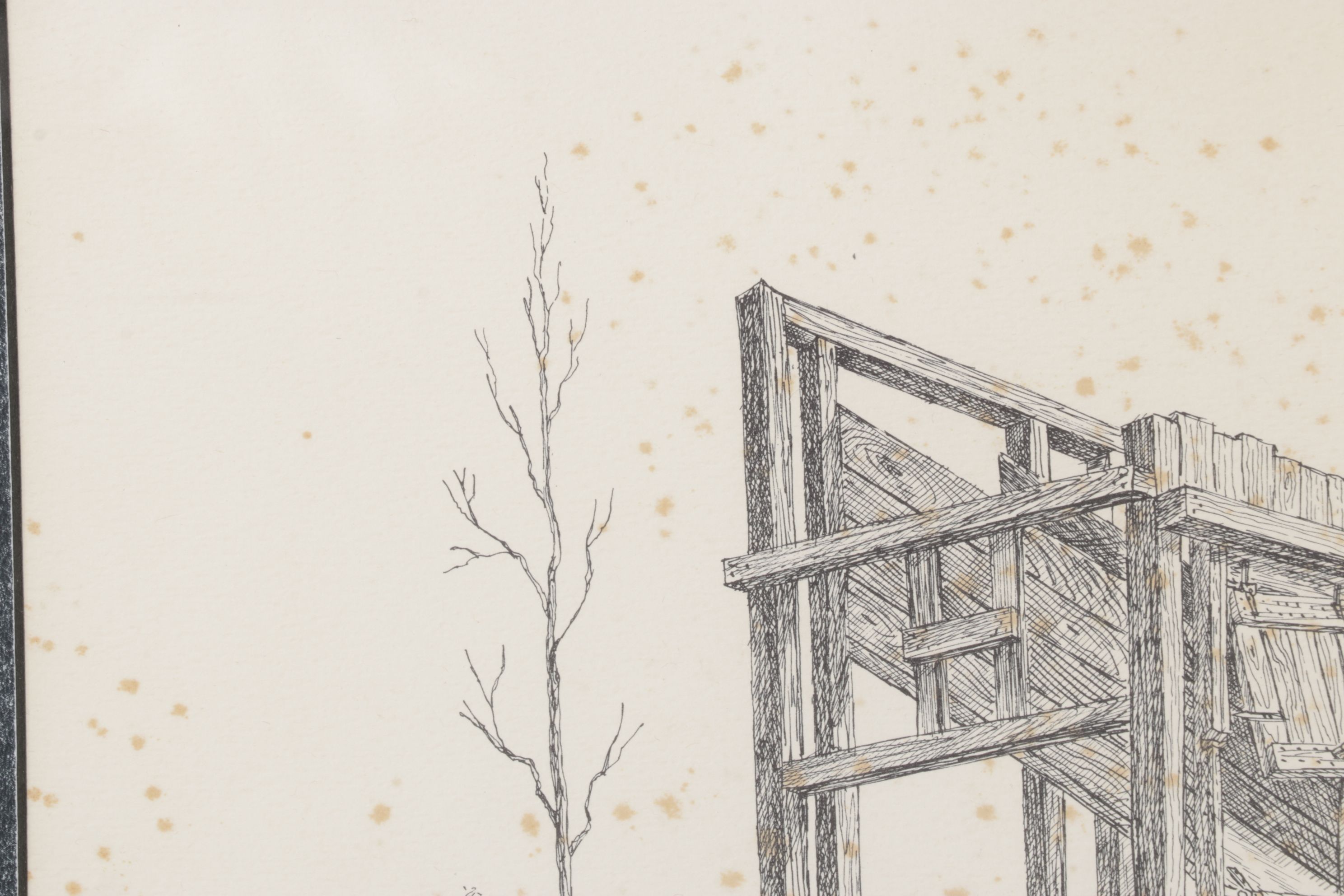 W.R. Doherty Etching of Mining Infrastructure "Illium Chutes", 1970