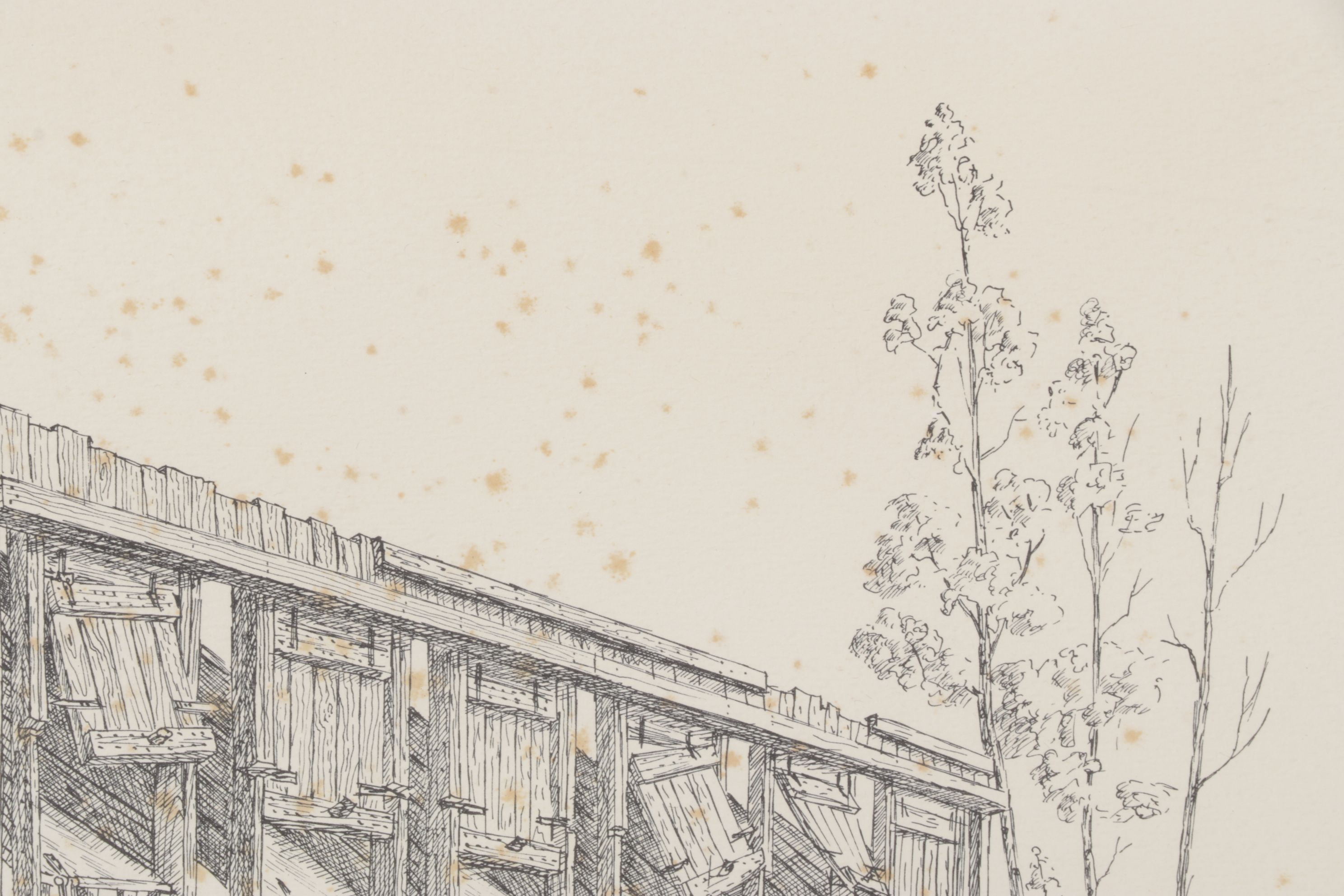 W.R. Doherty Etching of Mining Infrastructure "Illium Chutes", 1970