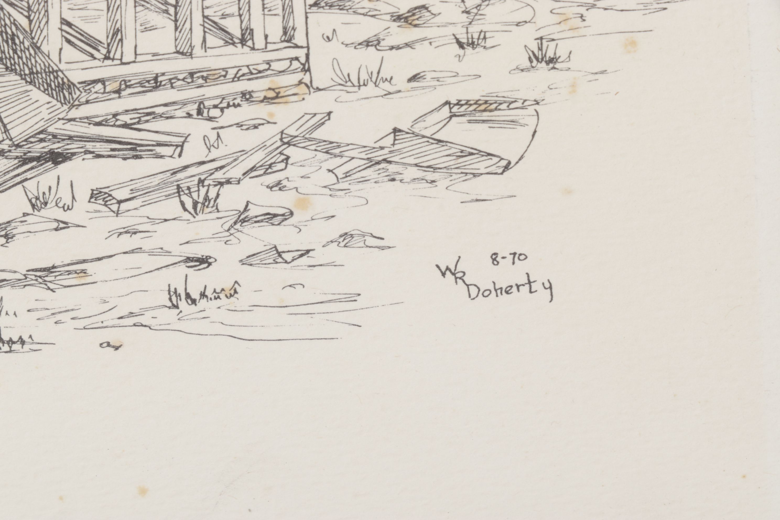 W.R. Doherty Etching of Mining Infrastructure "Illium Chutes", 1970