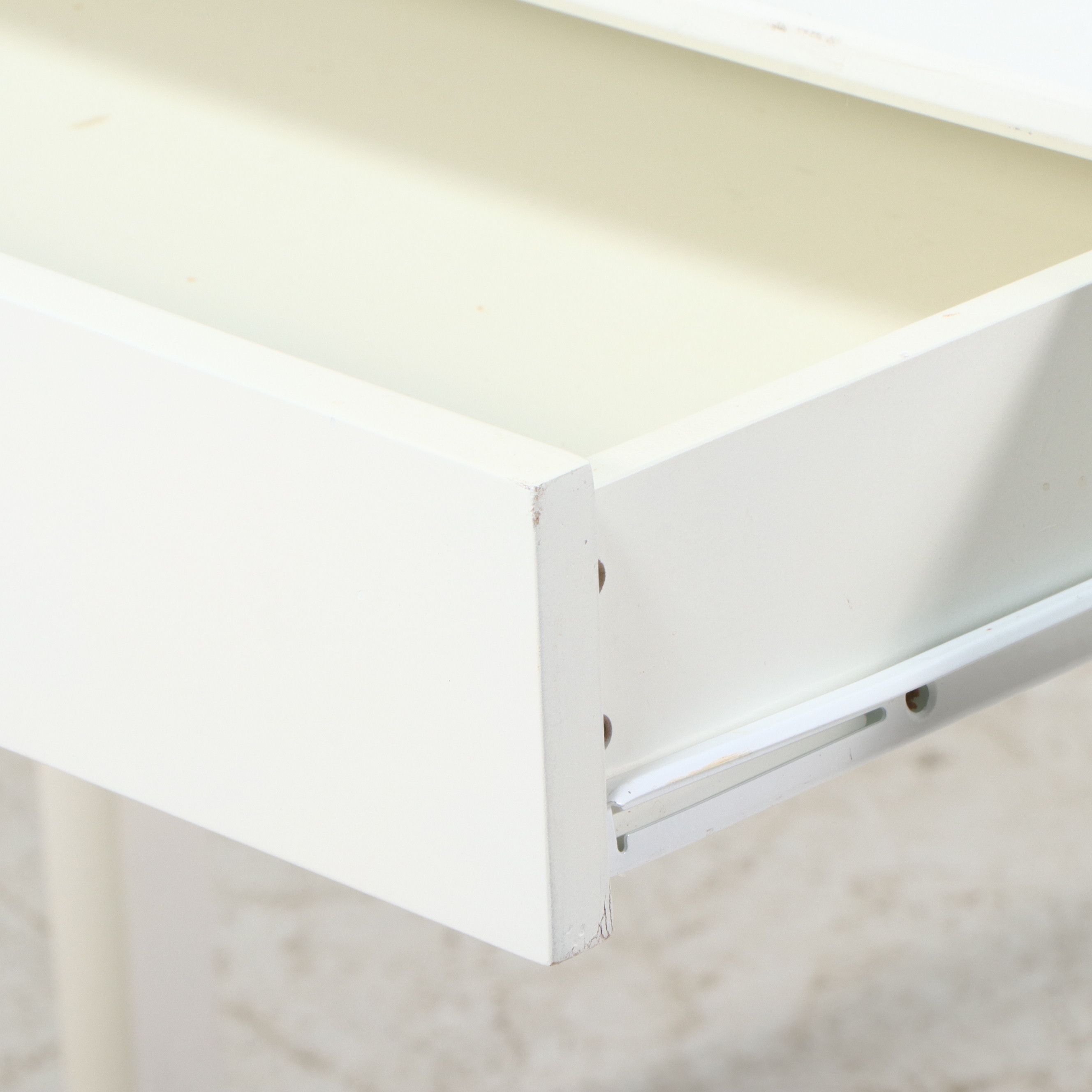 Contemporary White Desk and Upholstered Wingback Office Chair