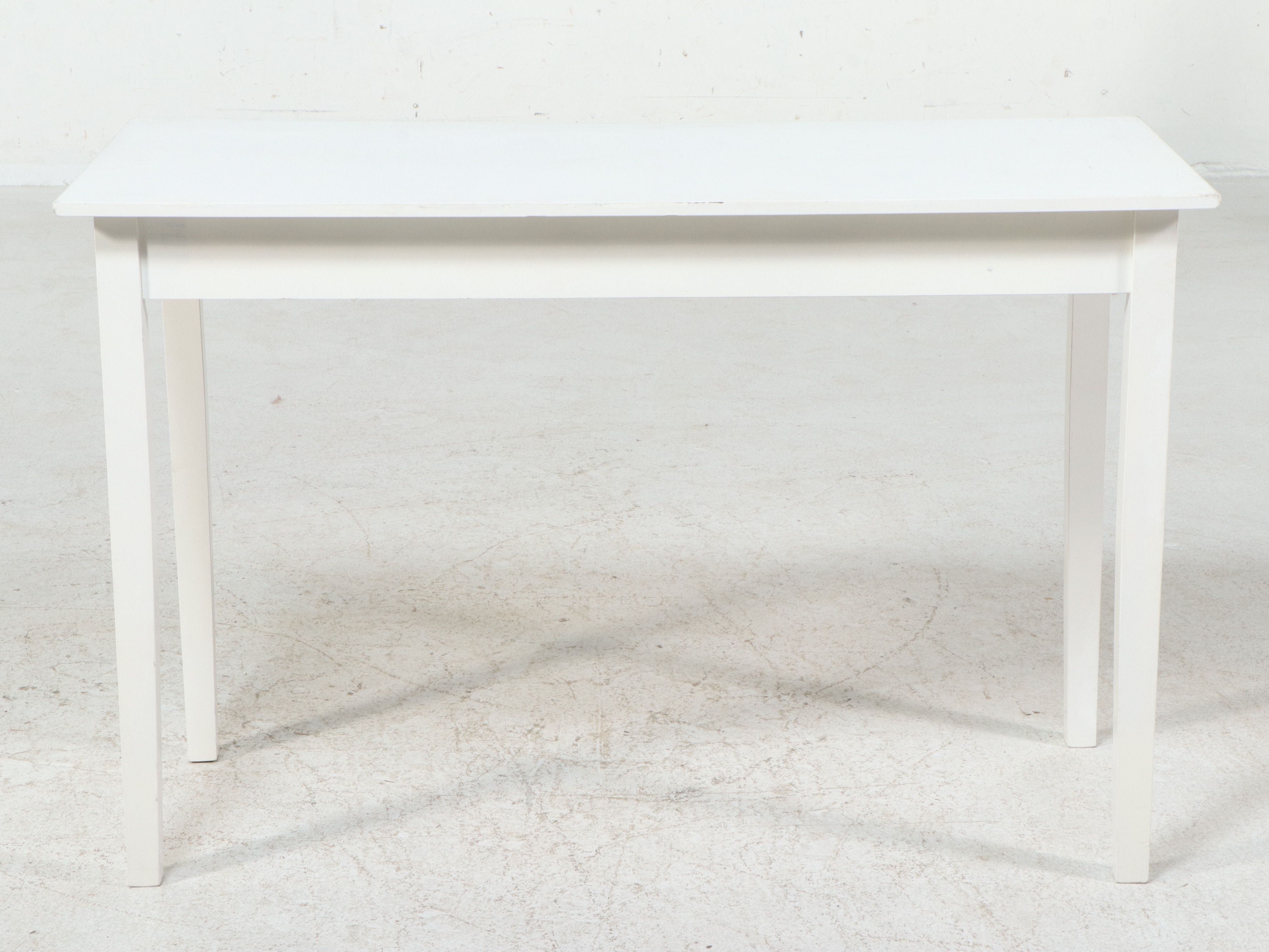 Contemporary White Desk and Upholstered Wingback Office Chair