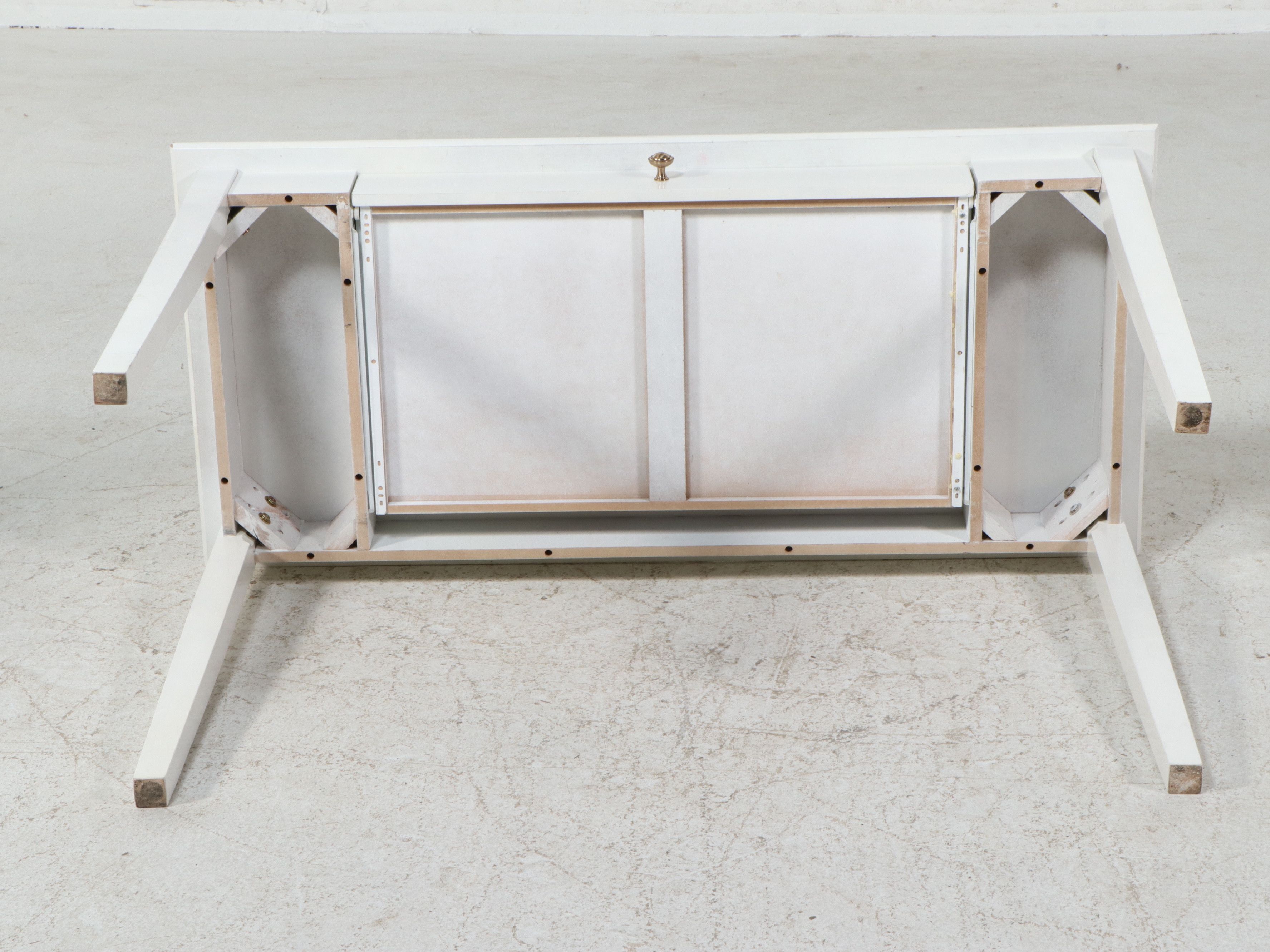 Contemporary White Desk and Upholstered Wingback Office Chair