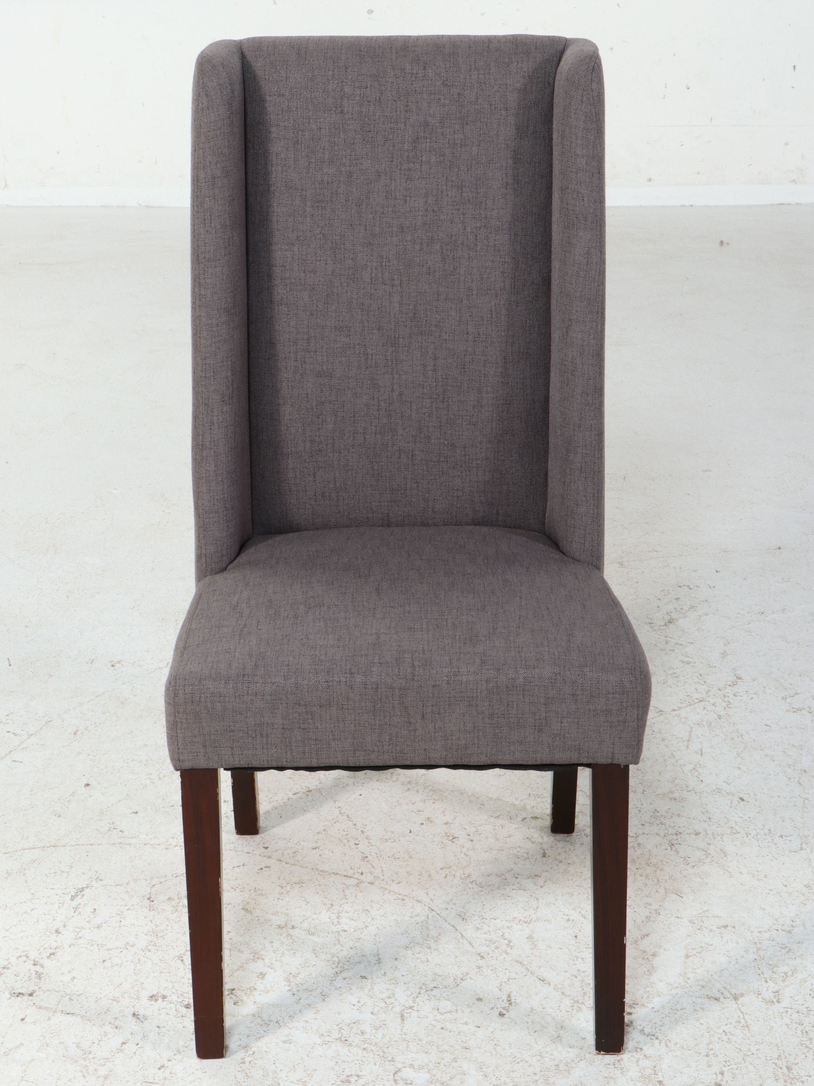 Contemporary White Desk and Upholstered Wingback Office Chair