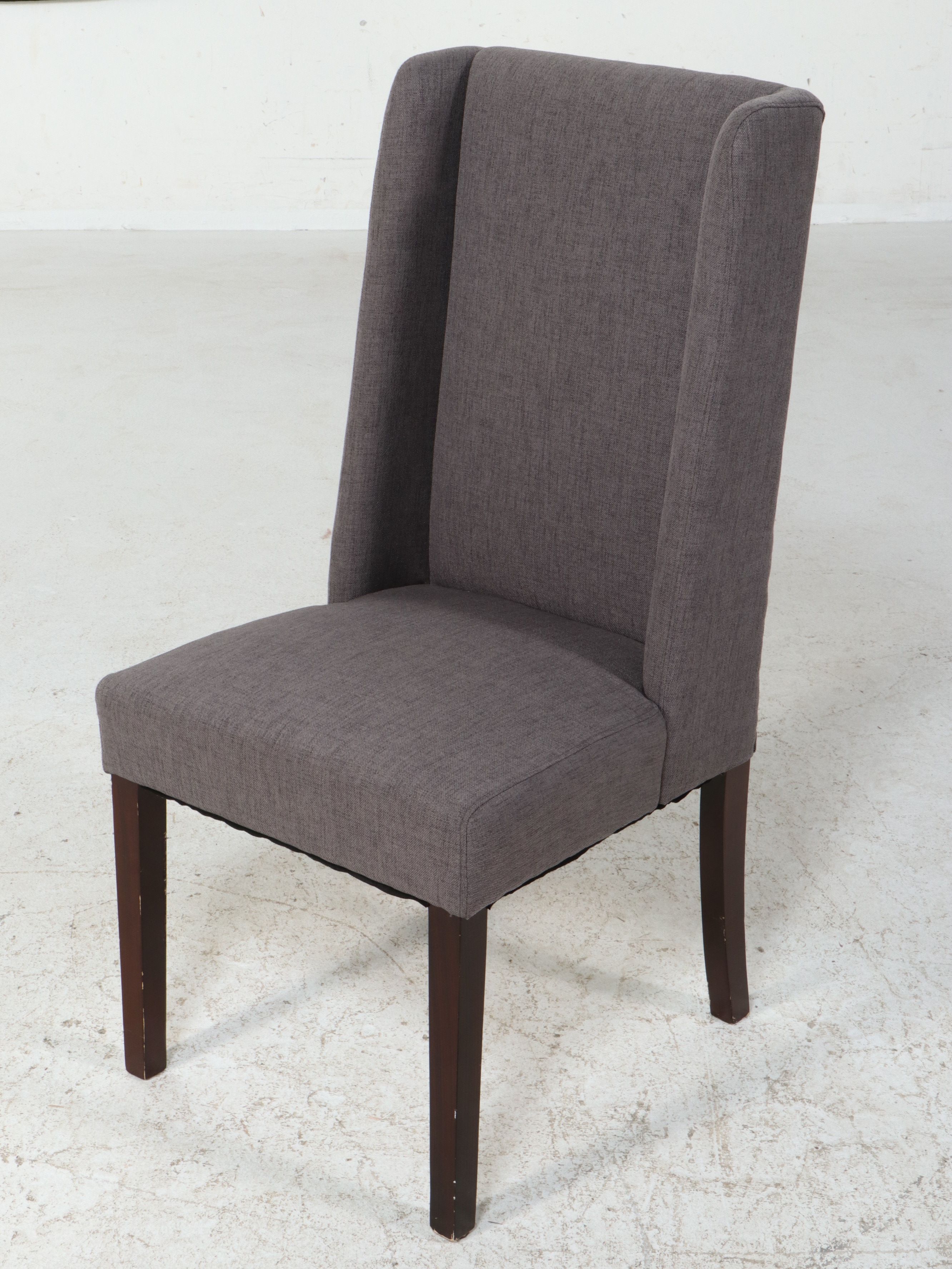 Contemporary White Desk and Upholstered Wingback Office Chair