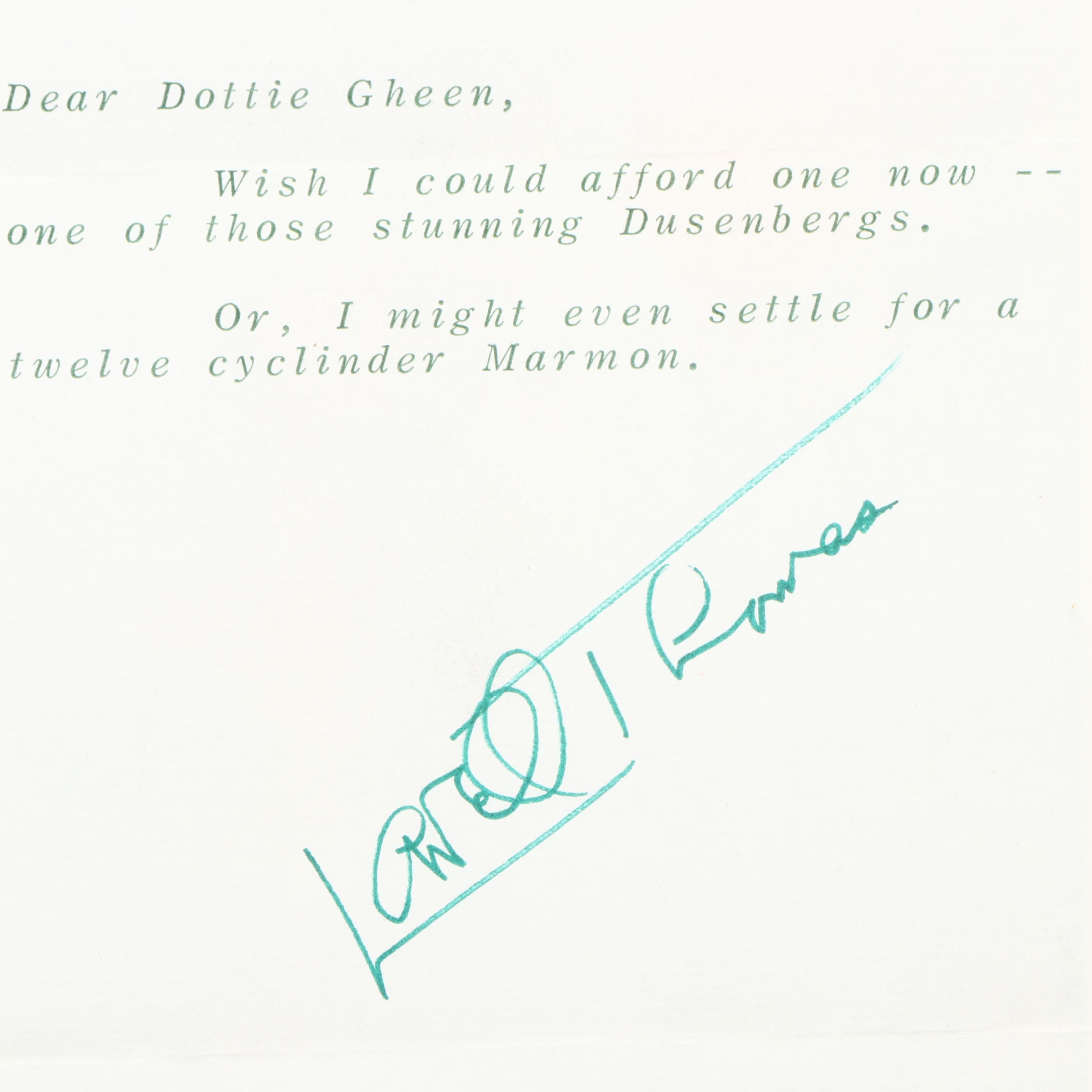 Robert Mitchum, Polly Bergen, Lowell Thomas and More Signed Prints and Letter