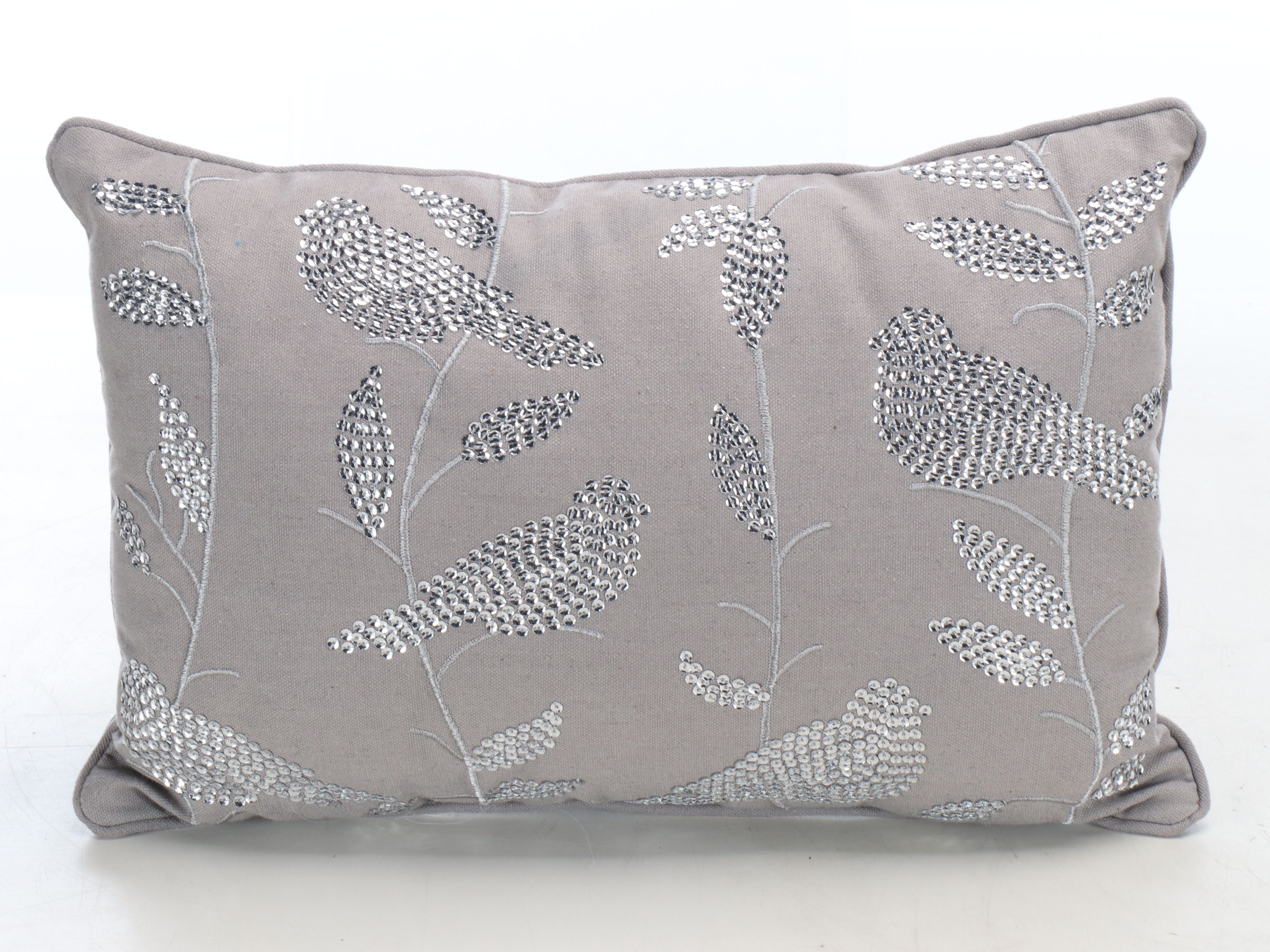 Sequined Bird Accent Pillow with Woven and Other Throw Pillows