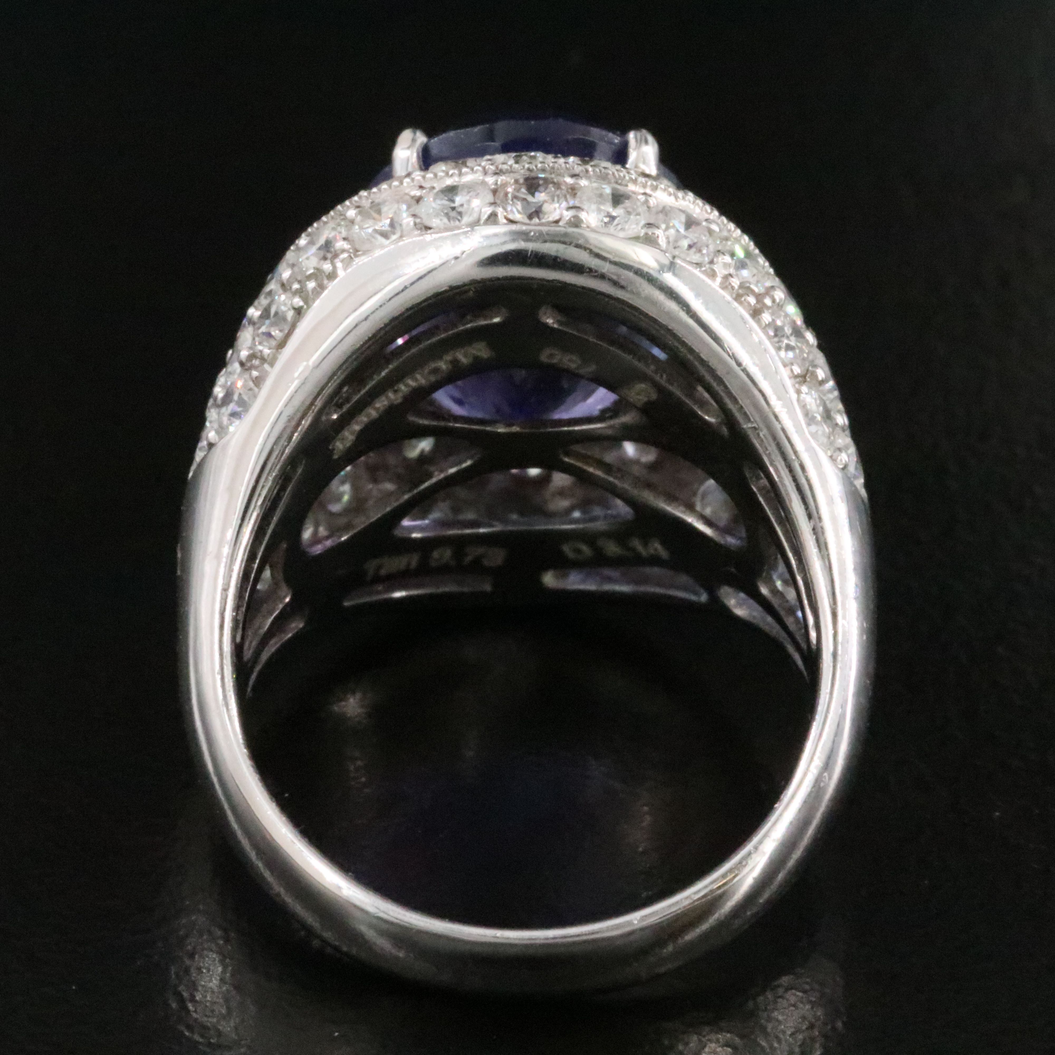 Michael Christoff 18K 9.73 CT Tanzanite and 3.14 CTW Diamond Dome Ring
