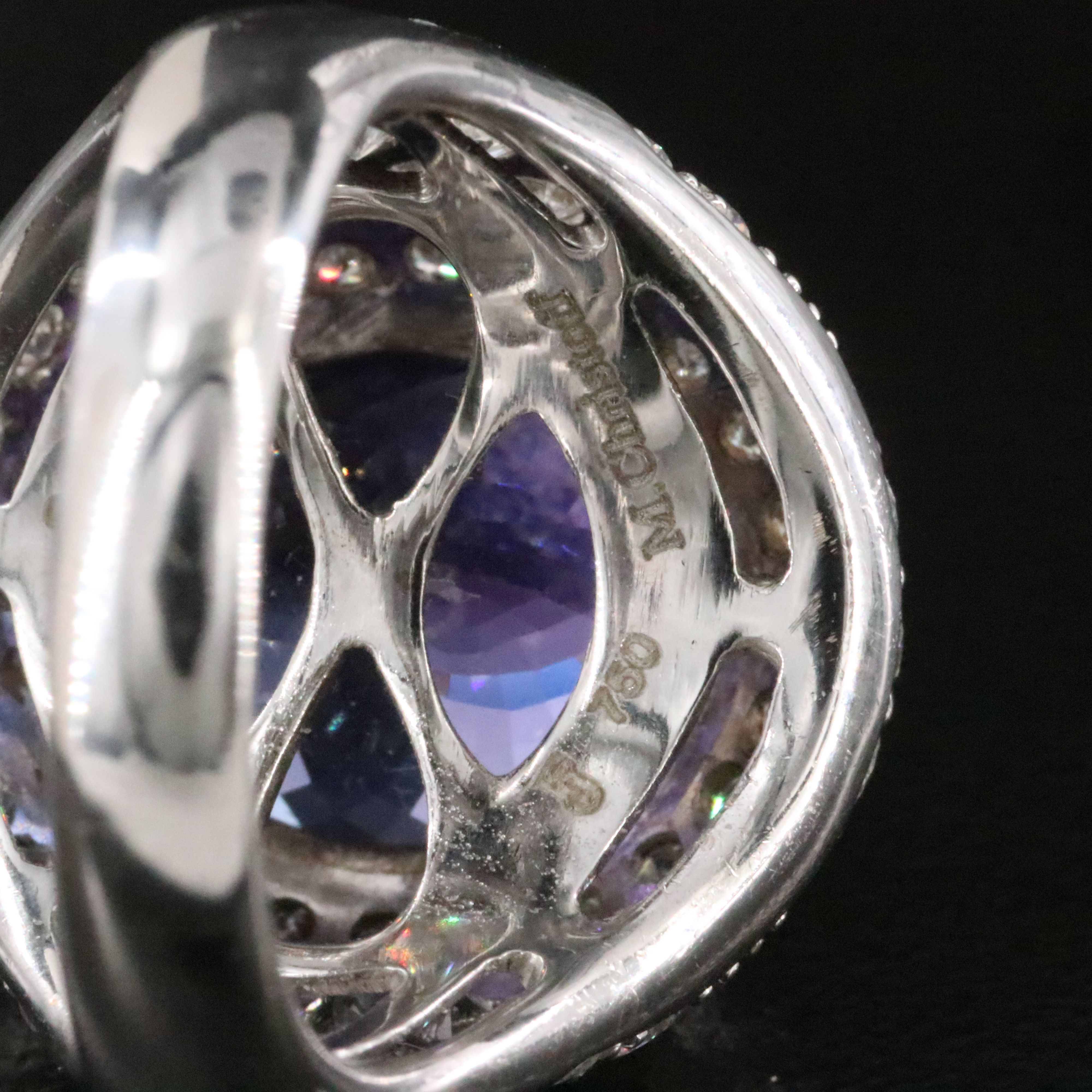 Michael Christoff 18K 9.73 CT Tanzanite and 3.14 CTW Diamond Dome Ring