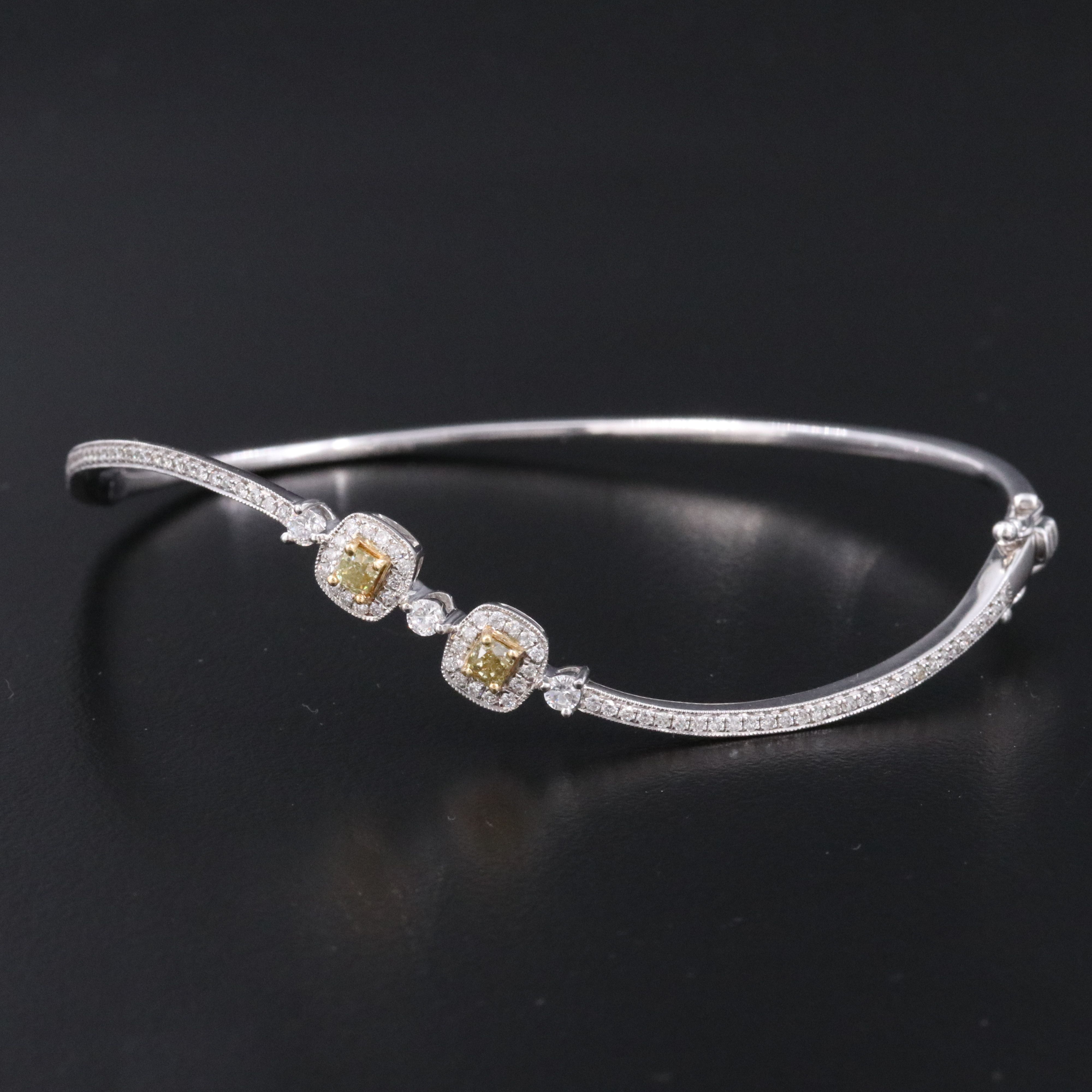 Michael Christoff 18K 1.05 CTW Diamond Bangle Bracelet Featuring Fancy Yellow