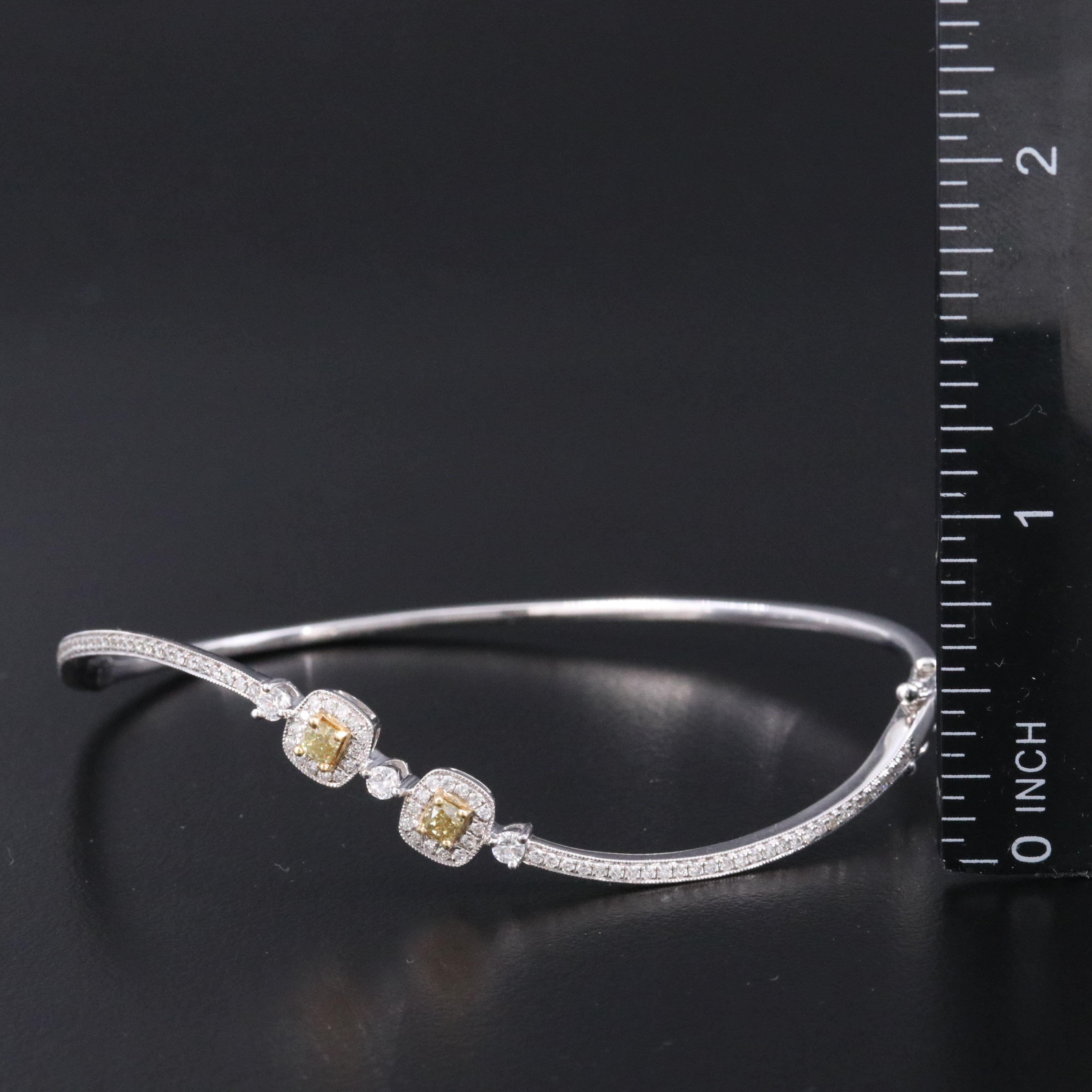 Michael Christoff 18K 1.05 CTW Diamond Bangle Bracelet Featuring Fancy Yellow