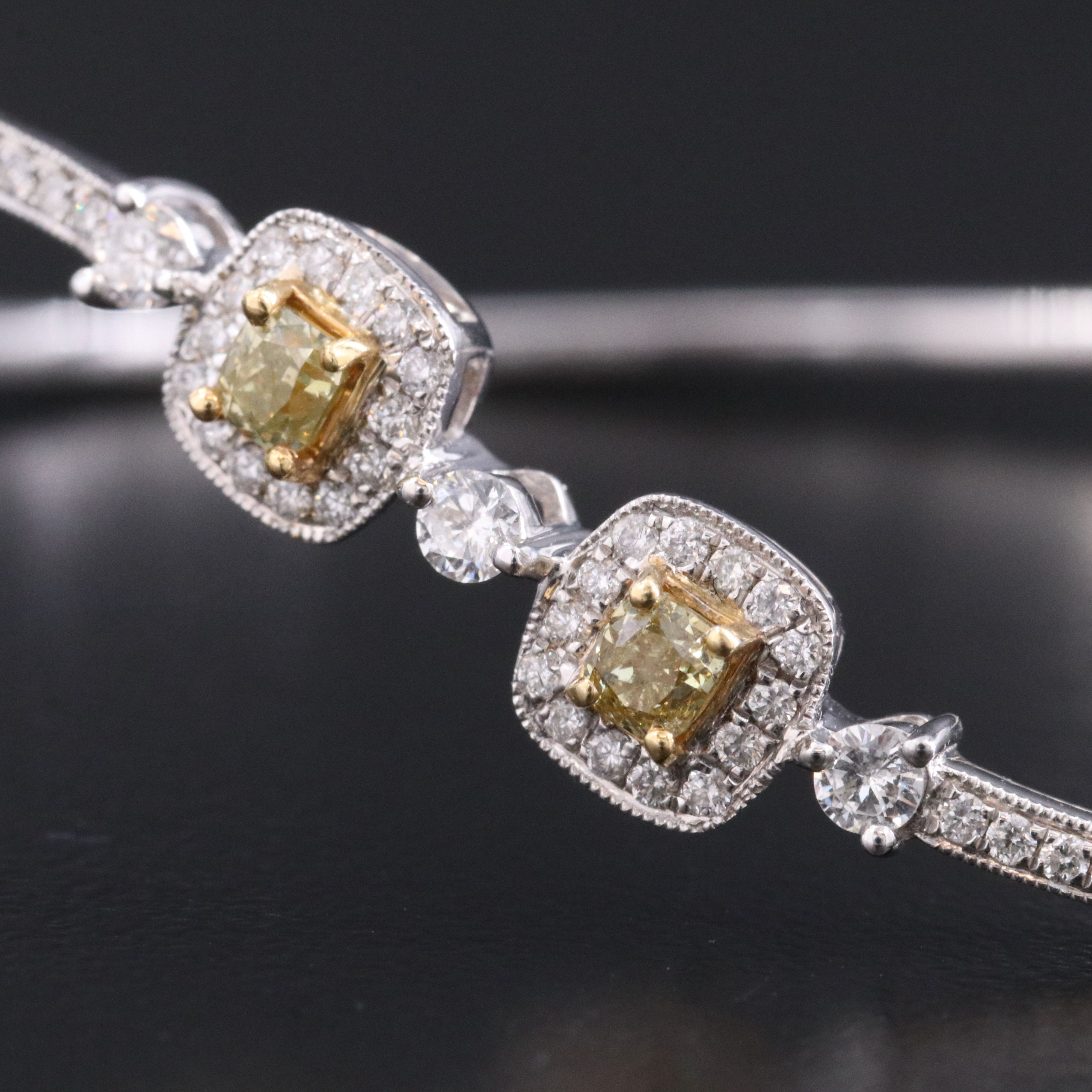 Michael Christoff 18K 1.05 CTW Diamond Bangle Bracelet Featuring Fancy Yellow