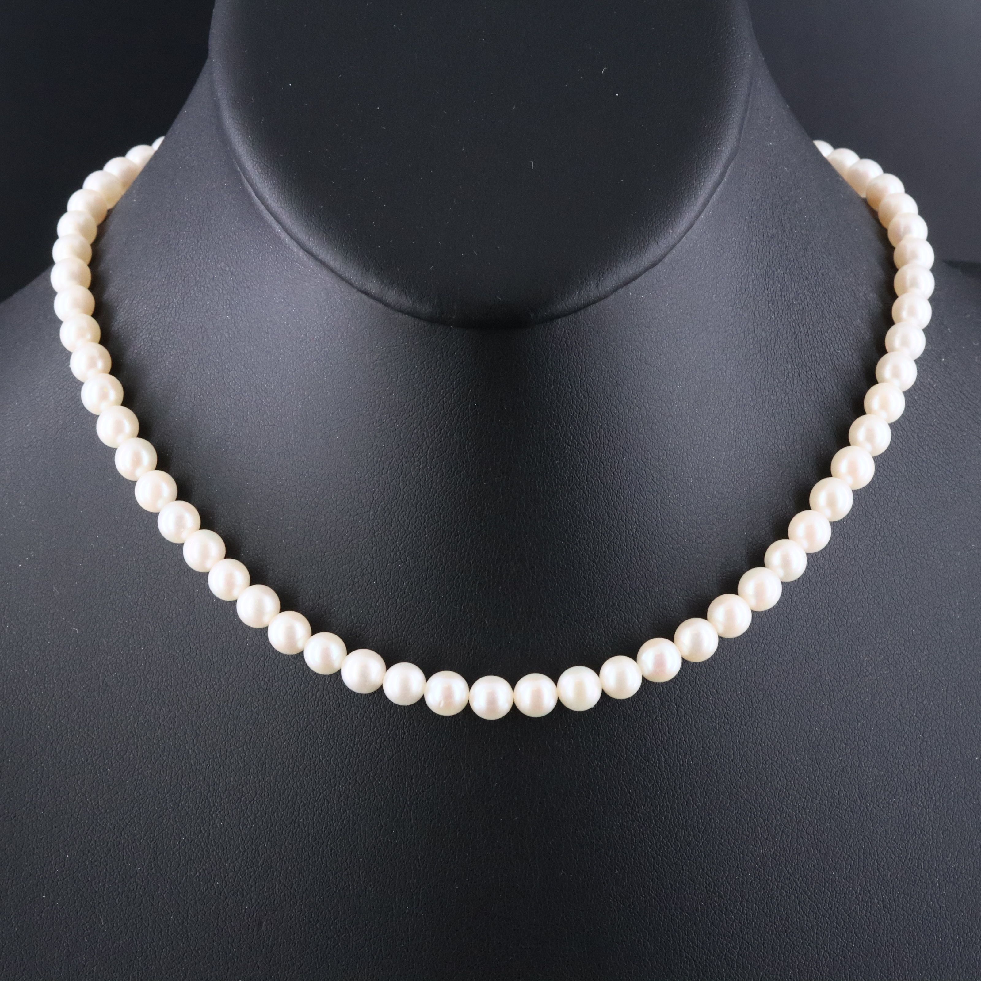 Mikimoto Pearl Choker Necklace with a Sterling Clasp