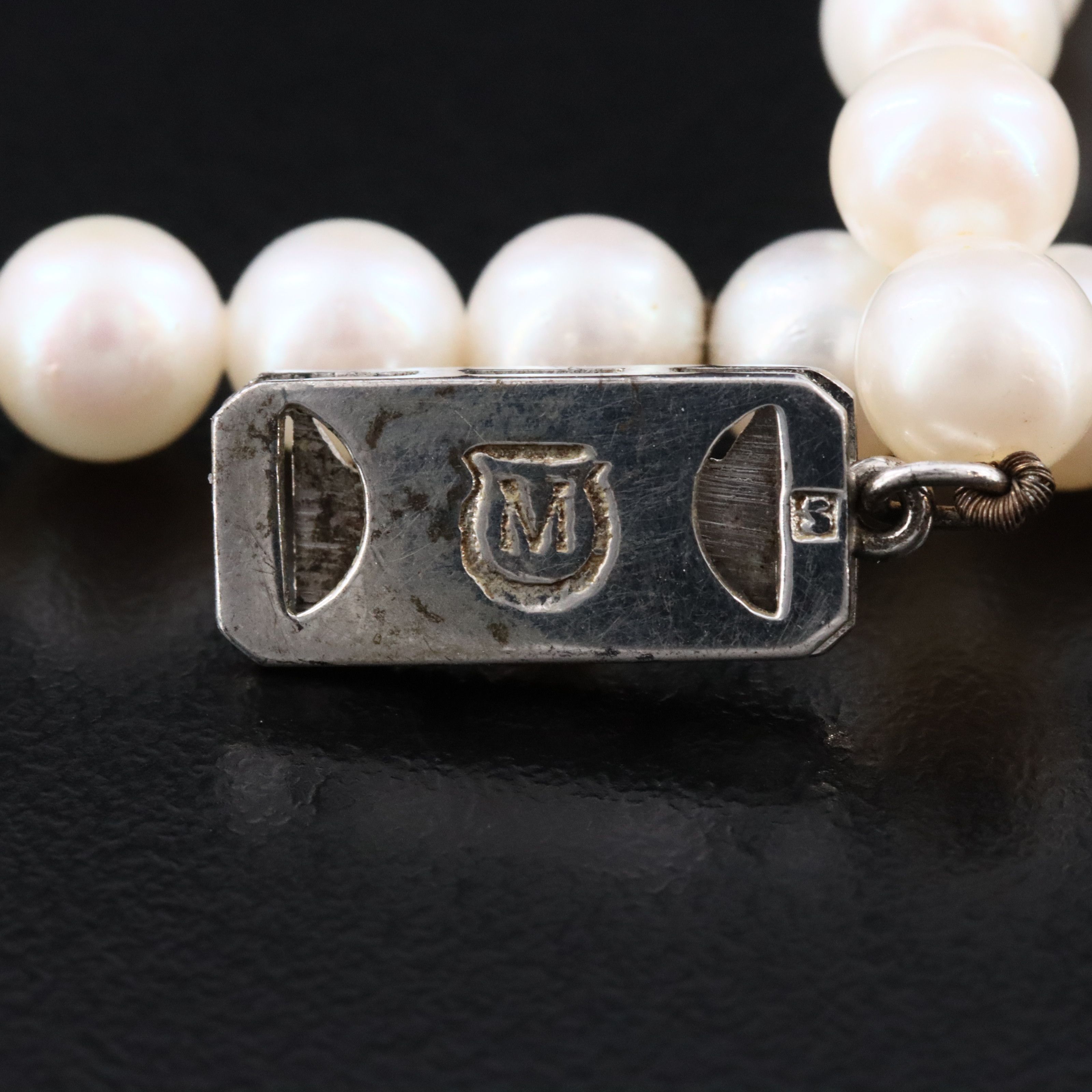 Mikimoto Pearl Choker Necklace with a Sterling Clasp