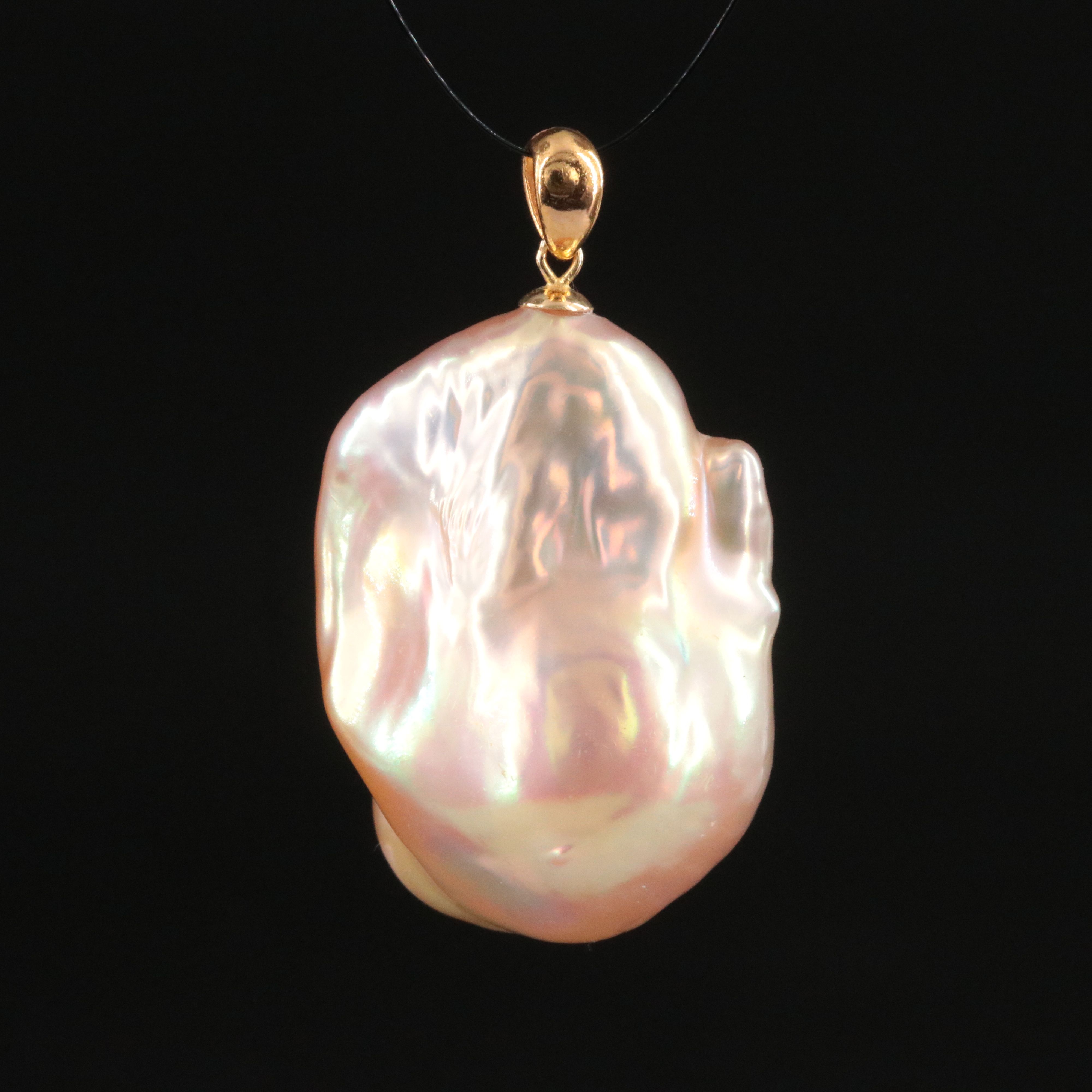 18K Pearl Pendant with Sterling Accent