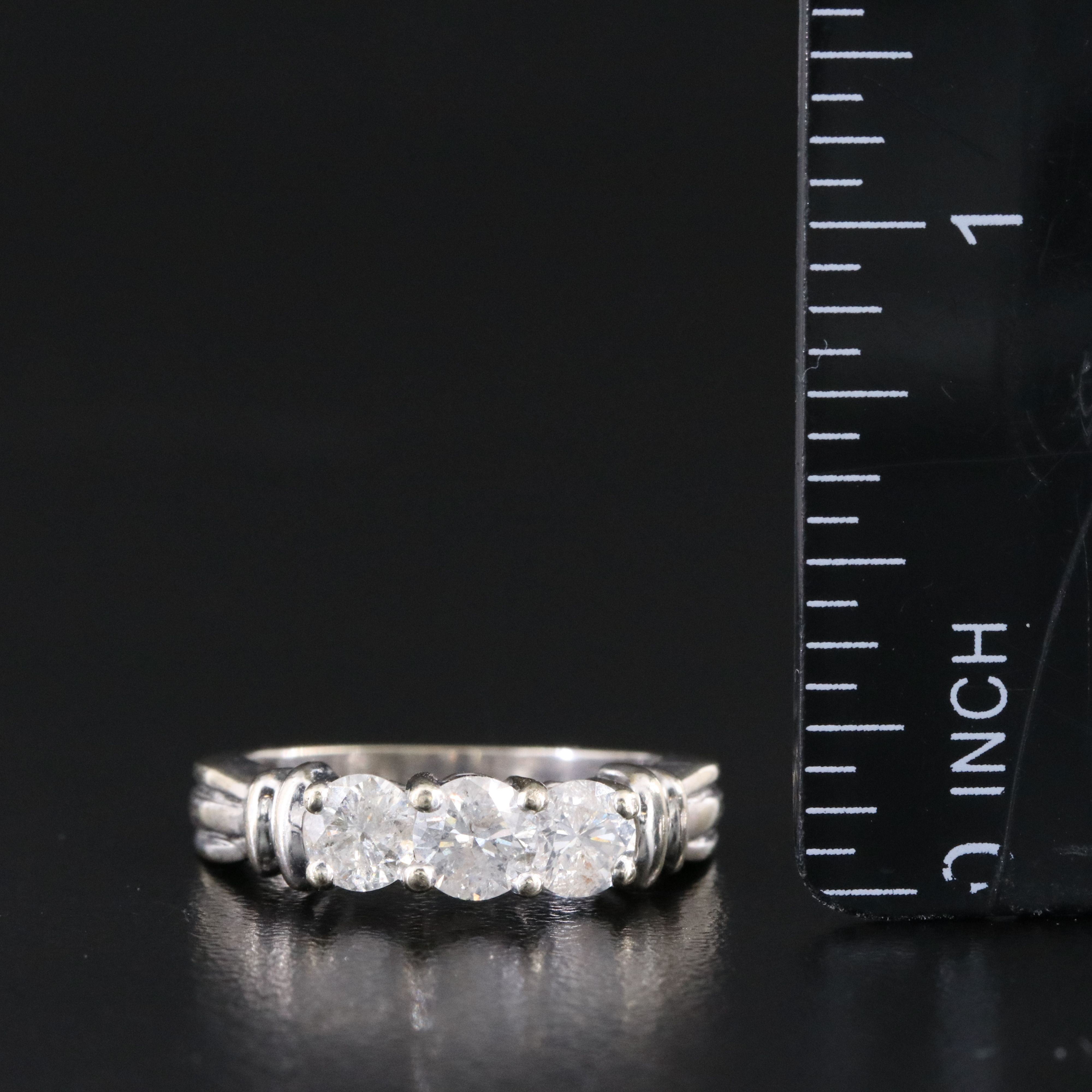 14K 1.00 CTW Diamond Three Stone Ring