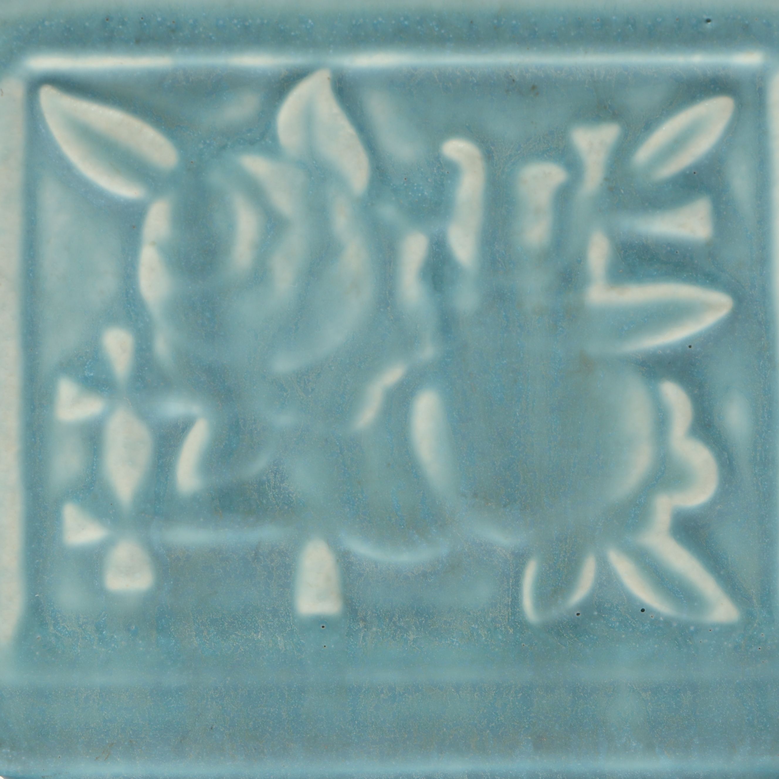 Rookwood Pottery Matte Blue Rose Lattice Block Vase, 1944