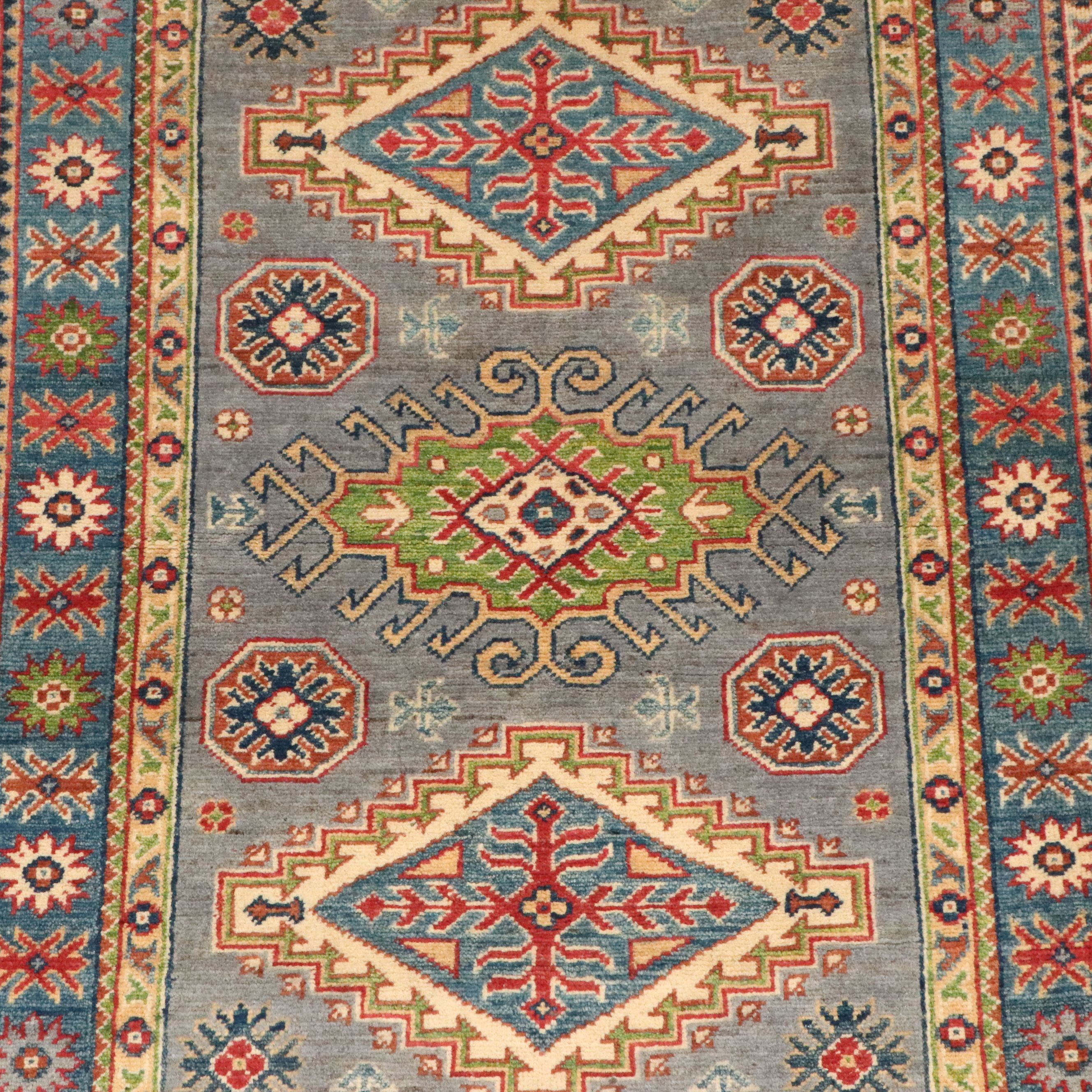 3'4 x 4'11 Hand-Knotted Pakistani Kazak Accent Rug