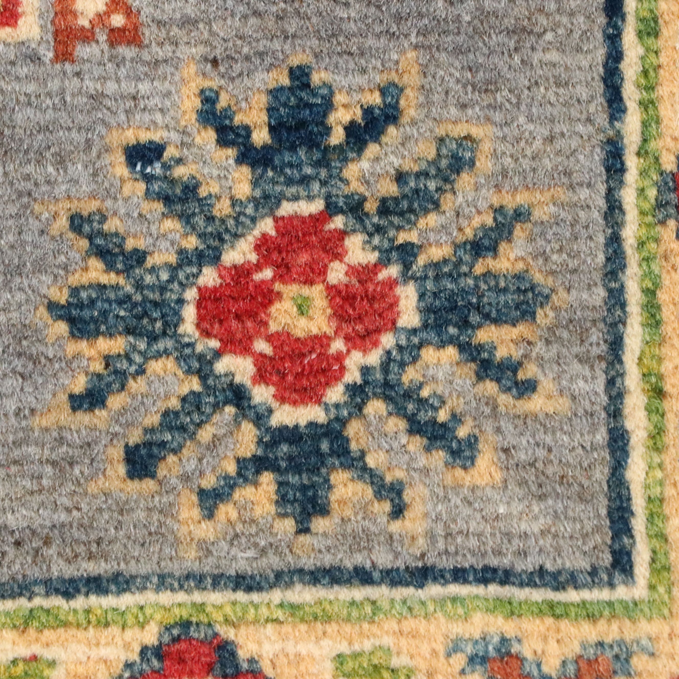 3'4 x 4'11 Hand-Knotted Pakistani Kazak Accent Rug